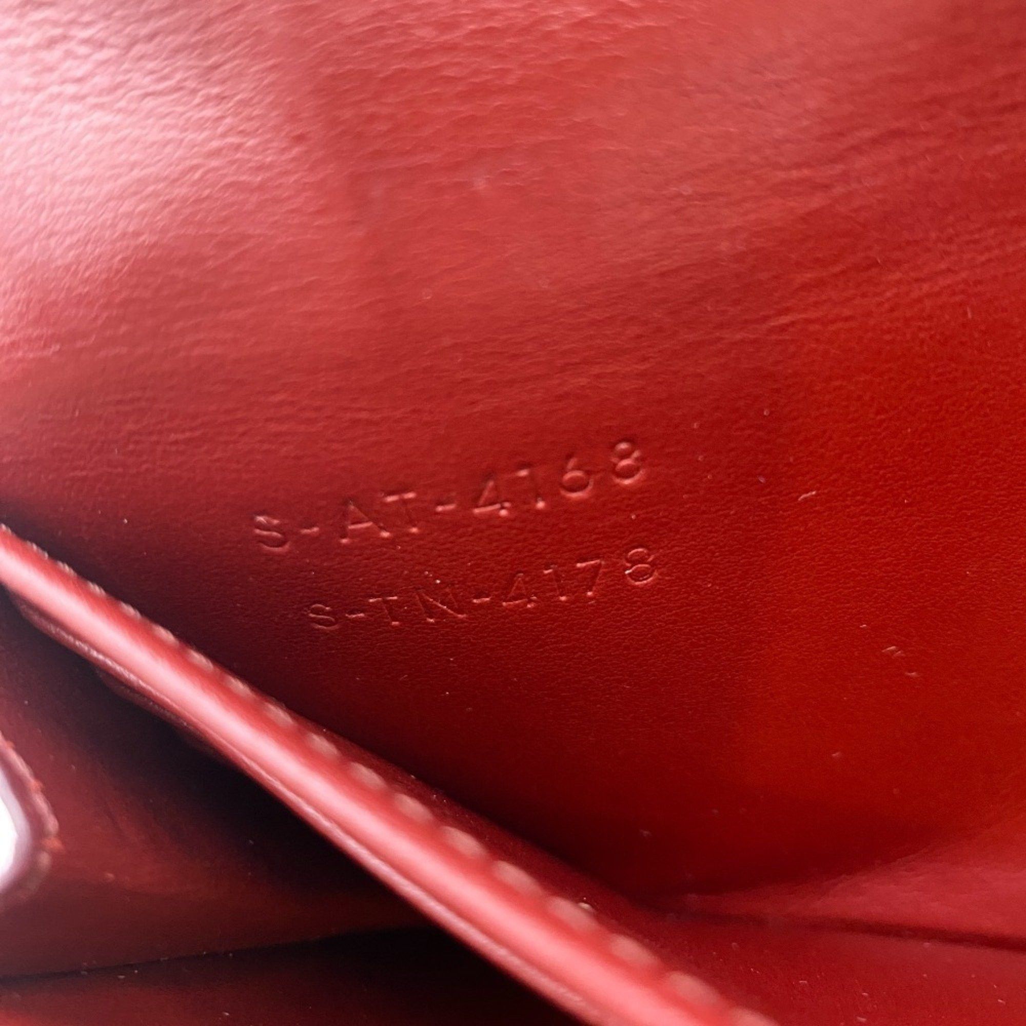 Celine CELINE 10B563 BEL LARGE FLAP WALLET Long wallet Wine red Women's Size ONE SIZE - 14 Thumbnail