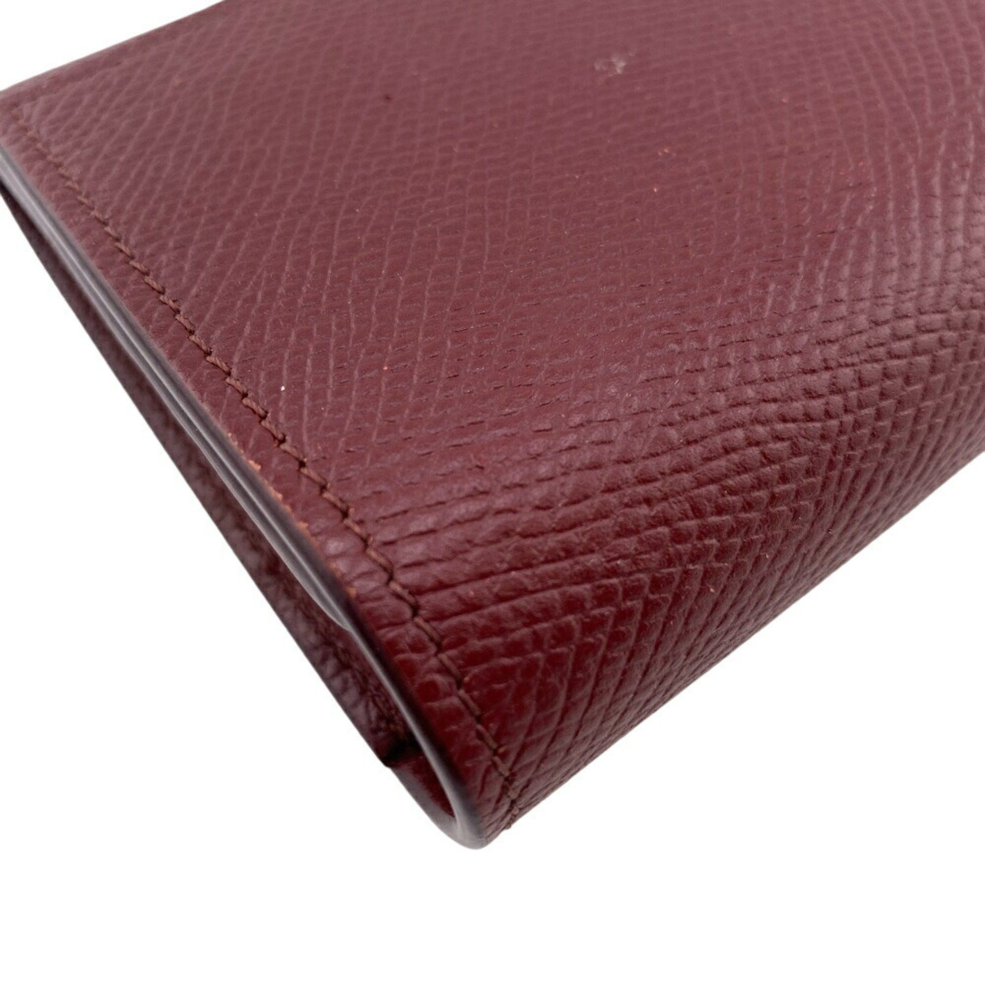 Celine CELINE 10B563 BEL LARGE FLAP WALLET Long wallet Wine red Women's Size ONE SIZE - 5 Thumbnail