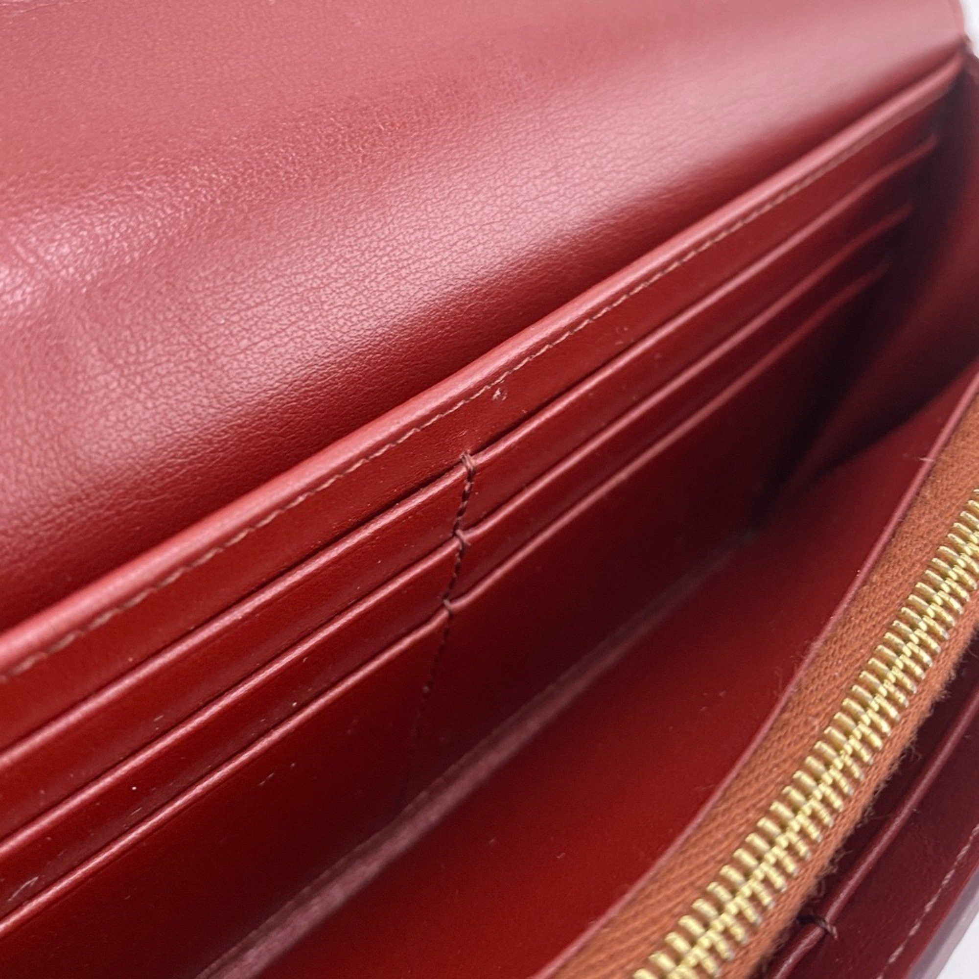 Celine CELINE 10B563 BEL LARGE FLAP WALLET Long wallet Wine red Women's Size ONE SIZE - 13 Thumbnail