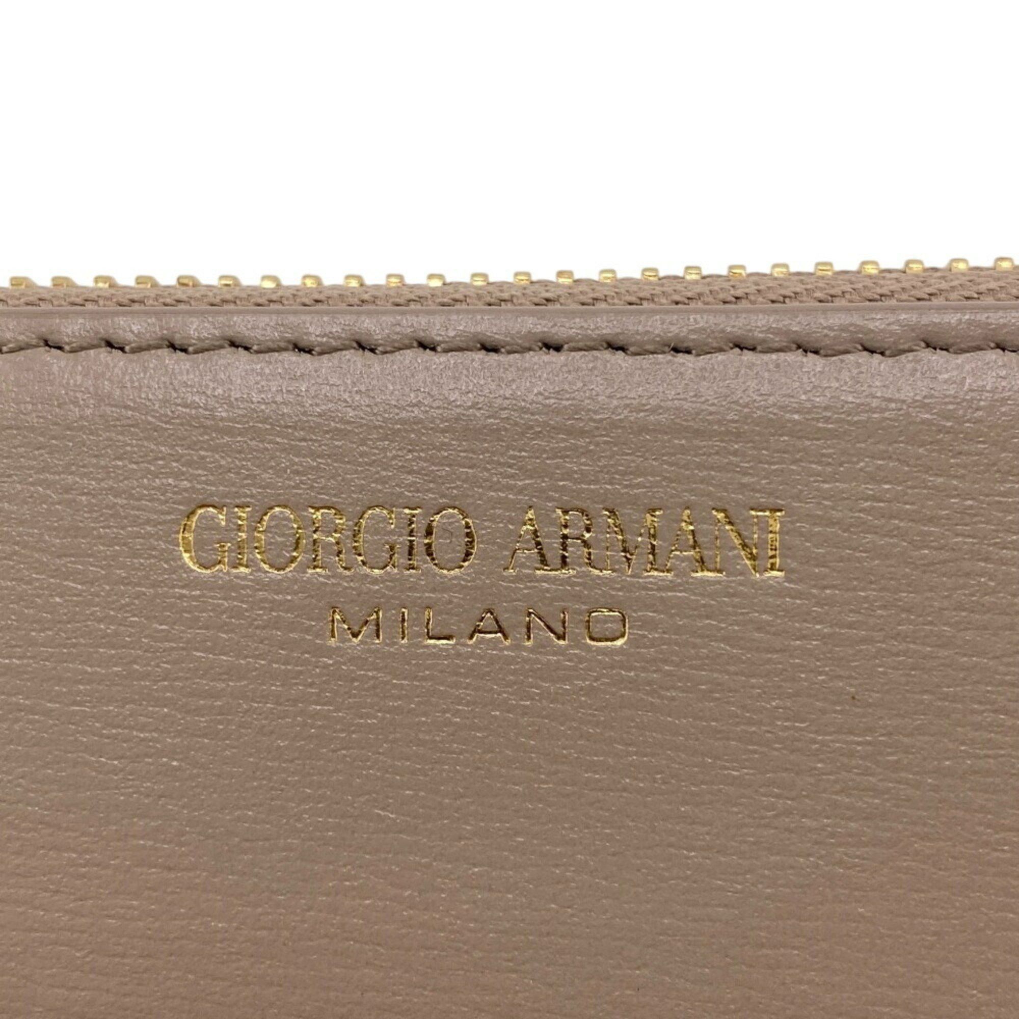 Giorgio Armani GIORGIO ARMANI Y1H372 Round Long Wallet Grey Unisex Size ONE SIZE - 8 Thumbnail