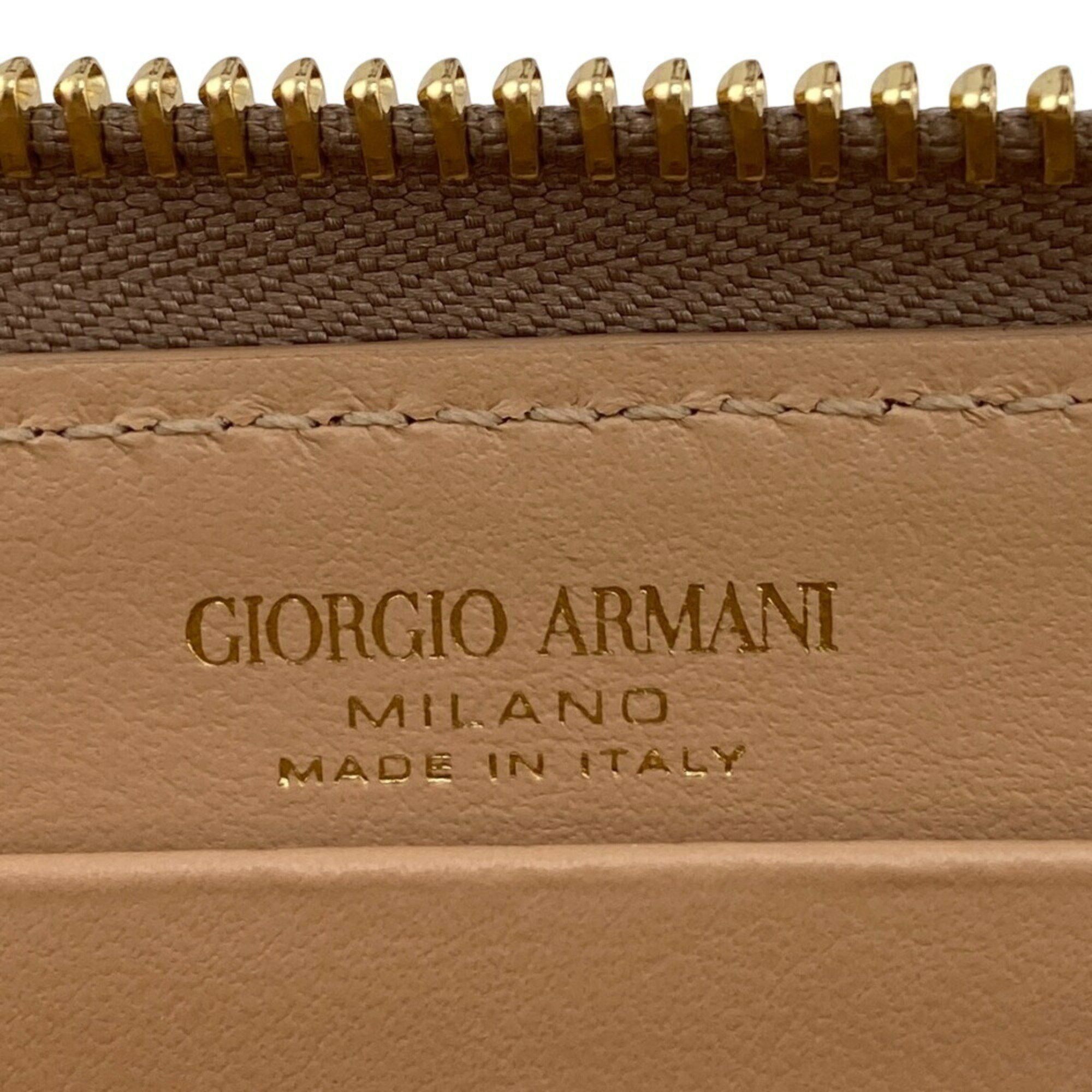 Giorgio Armani GIORGIO ARMANI Y1H372 Round Long Wallet Grey Unisex Size ONE SIZE - 14 Thumbnail