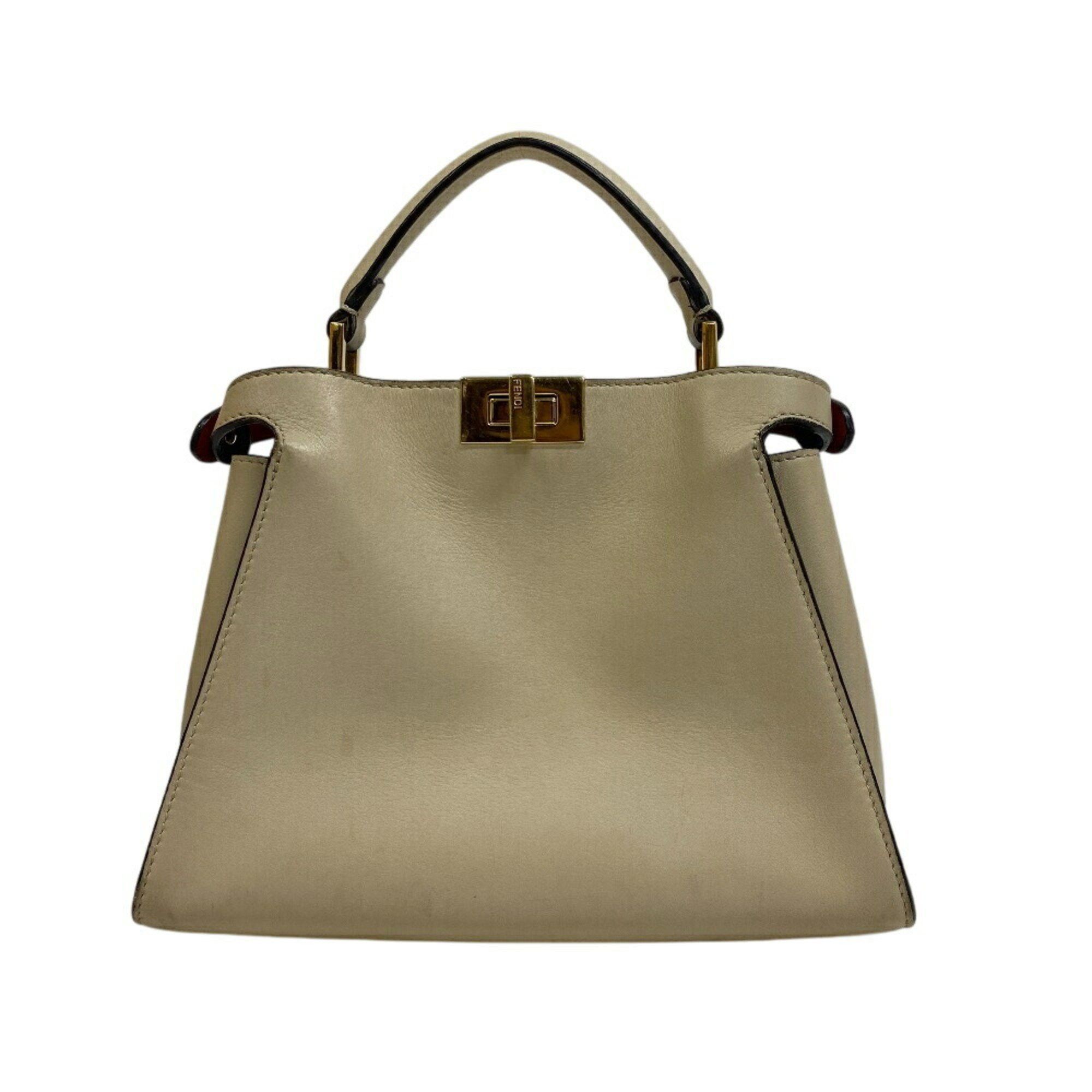 Fendi FENDI 8BN302 Peekaboo Essential Shoulder Bag Handbag Women's Beige Size ONE SIZE - 2 Thumbnail