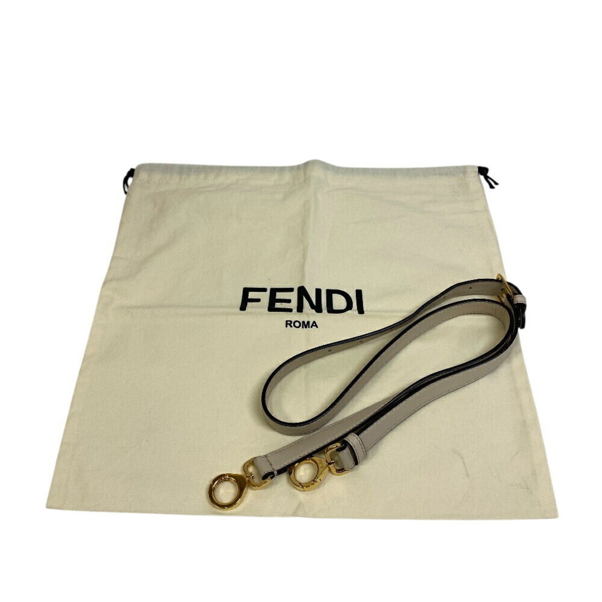 Fendi FENDI 8BN302 Peekaboo Essential Shoulder Bag Handbag Women's Beige Size ONE SIZE - 12 Thumbnail