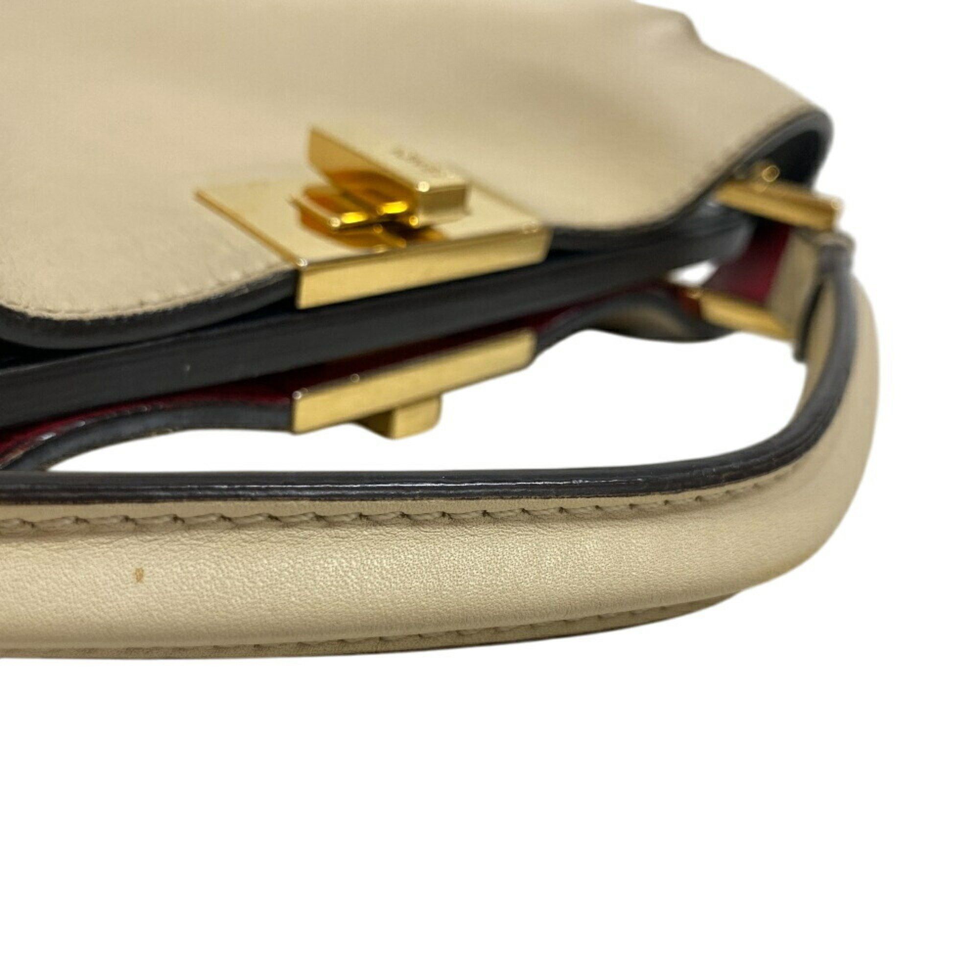 Fendi FENDI 8BN302 Peekaboo Essential Shoulder Bag Handbag Women's Beige Size ONE SIZE - 7 Thumbnail