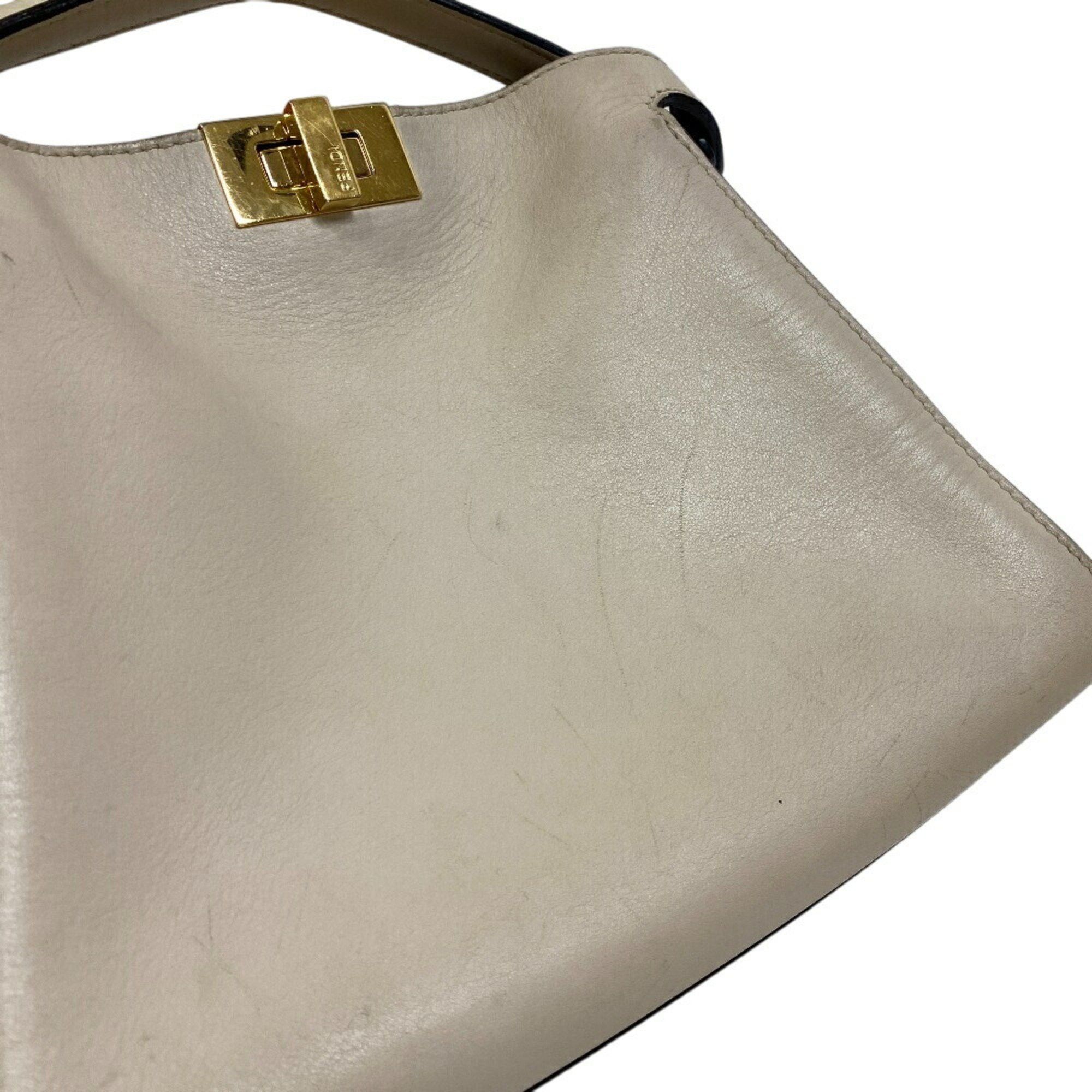 Fendi FENDI 8BN302 Peekaboo Essential Shoulder Bag Handbag Women's Beige Size ONE SIZE - 13 Thumbnail