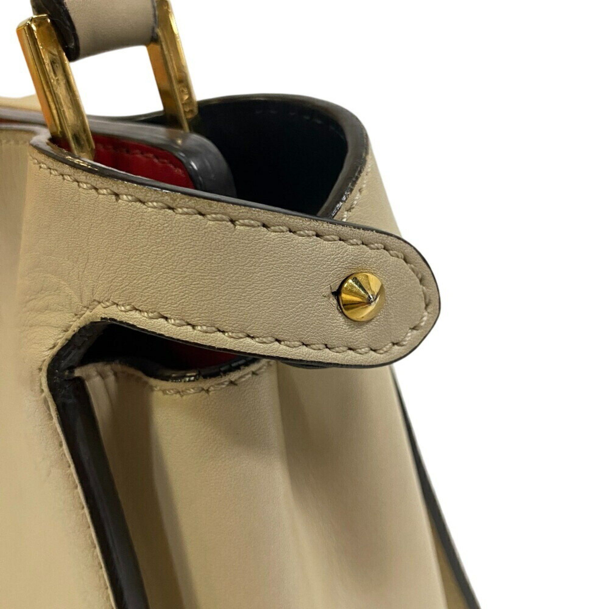 Fendi FENDI 8BN302 Peekaboo Essential Shoulder Bag Handbag Women's Beige Size ONE SIZE - 8 Thumbnail