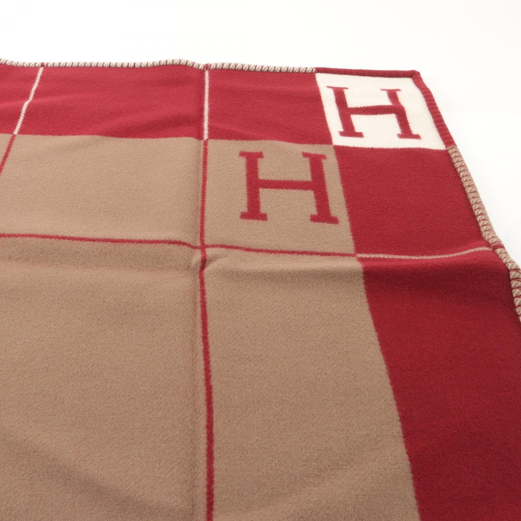 Hermes Hermes Hermes Plaid Avalon 3 Wool Cashmere Blanket Natural Material Other Size ONE SIZE - 4 Thumbnail