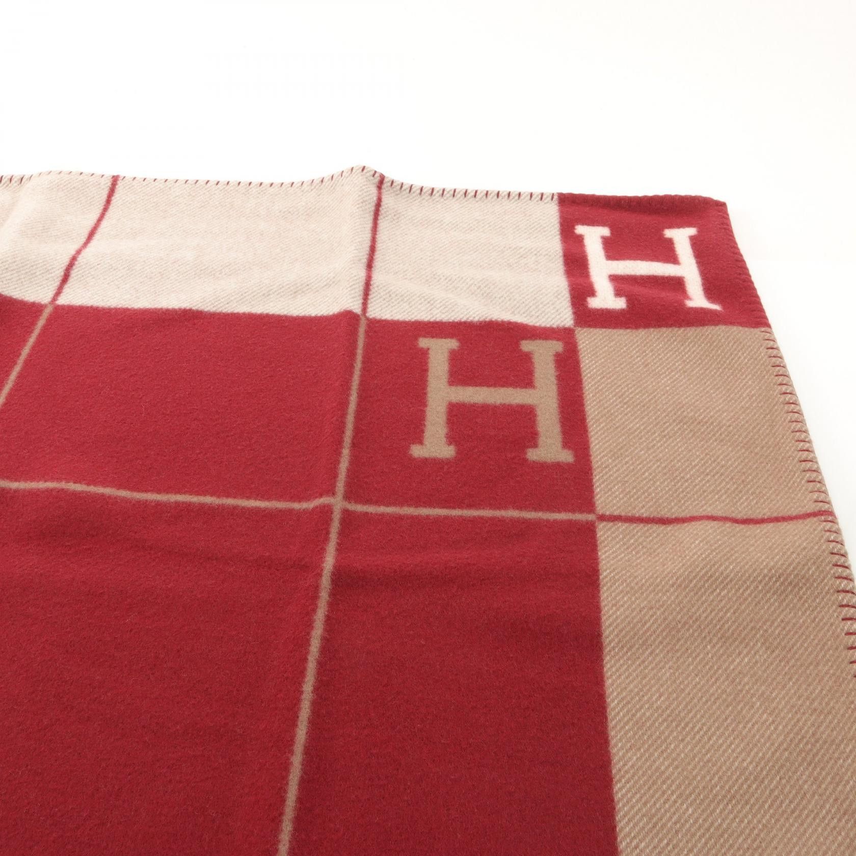 Hermes Hermes Hermes Plaid Avalon 3 Wool Cashmere Blanket Natural Material Other Size ONE SIZE - 3 Thumbnail