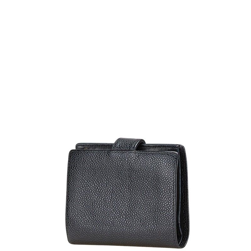 Chanel Chanel Chanel Coco Mark Caviar Skin Wallet Leather Short Wallet Size ONE SIZE - 2 Thumbnail