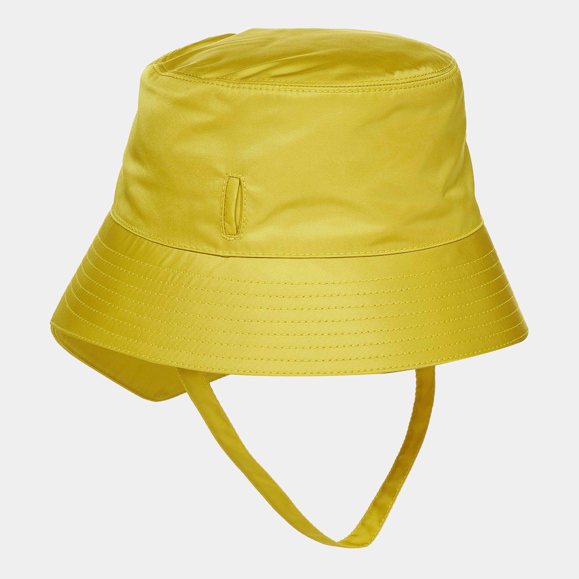 Prada prada yellow re-nylon pouch detail bucket hat Size ONE SIZE - 2 Thumbnail