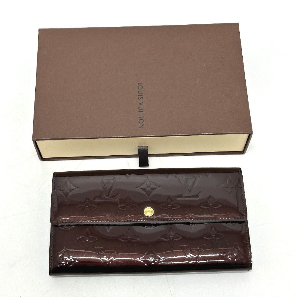 Louis Vuitton Louis Vuitton M90152 Portofoil Sala Folded In Half Long Wallet Monogram Vernis Women Amaranth Size ONE SIZE - 18 Thumbnail