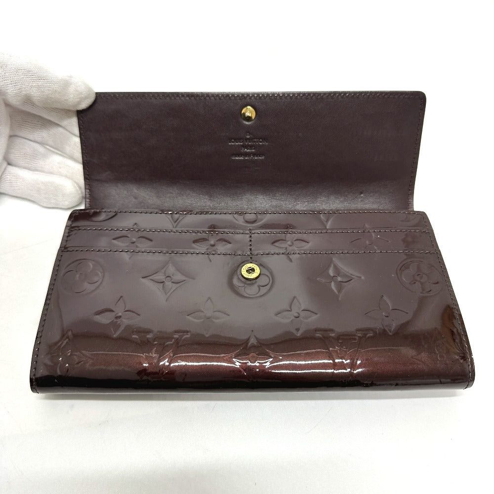 Louis Vuitton Louis Vuitton M90152 Portofoil Sala Folded In Half Long Wallet Monogram Vernis Women Amaranth Size ONE SIZE - 9 Thumbnail