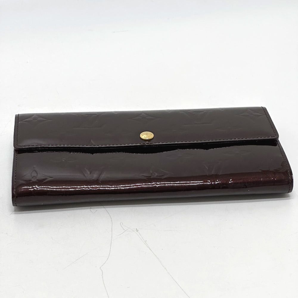 Louis Vuitton Louis Vuitton M90152 Portofoil Sala Folded In Half Long Wallet Monogram Vernis Women Amaranth Size ONE SIZE - 3 Thumbnail