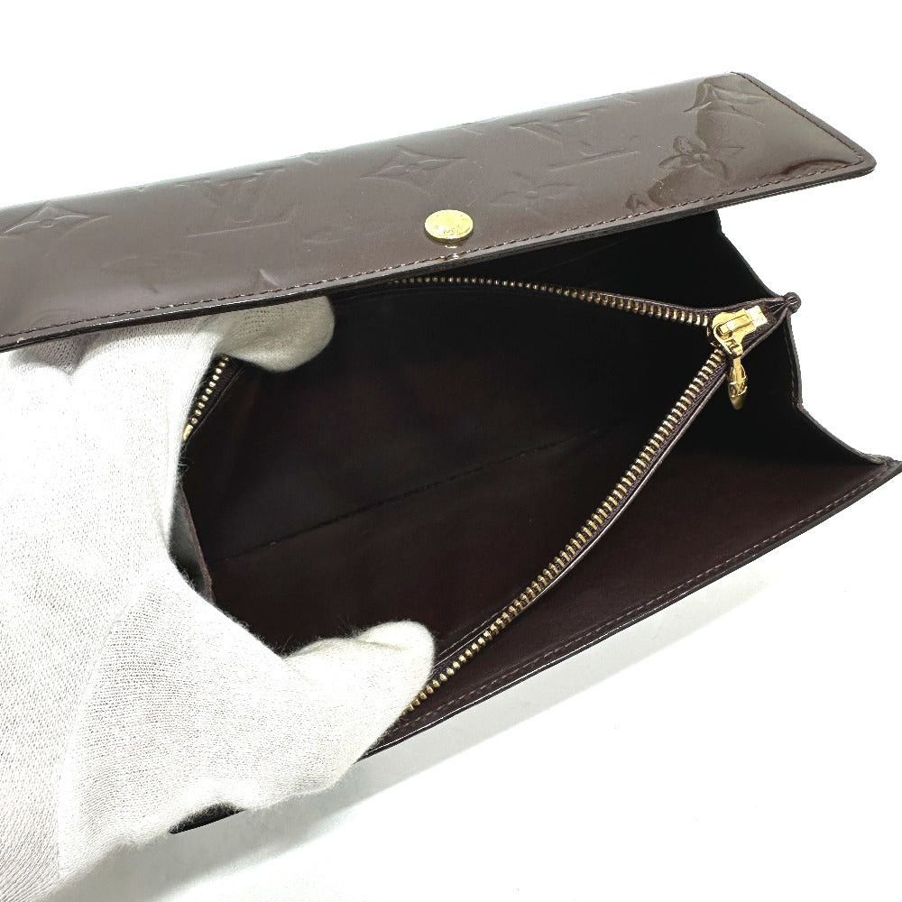 Louis Vuitton Louis Vuitton M90152 Portofoil Sala Folded In Half Long Wallet Monogram Vernis Women Amaranth Size ONE SIZE - 13 Thumbnail