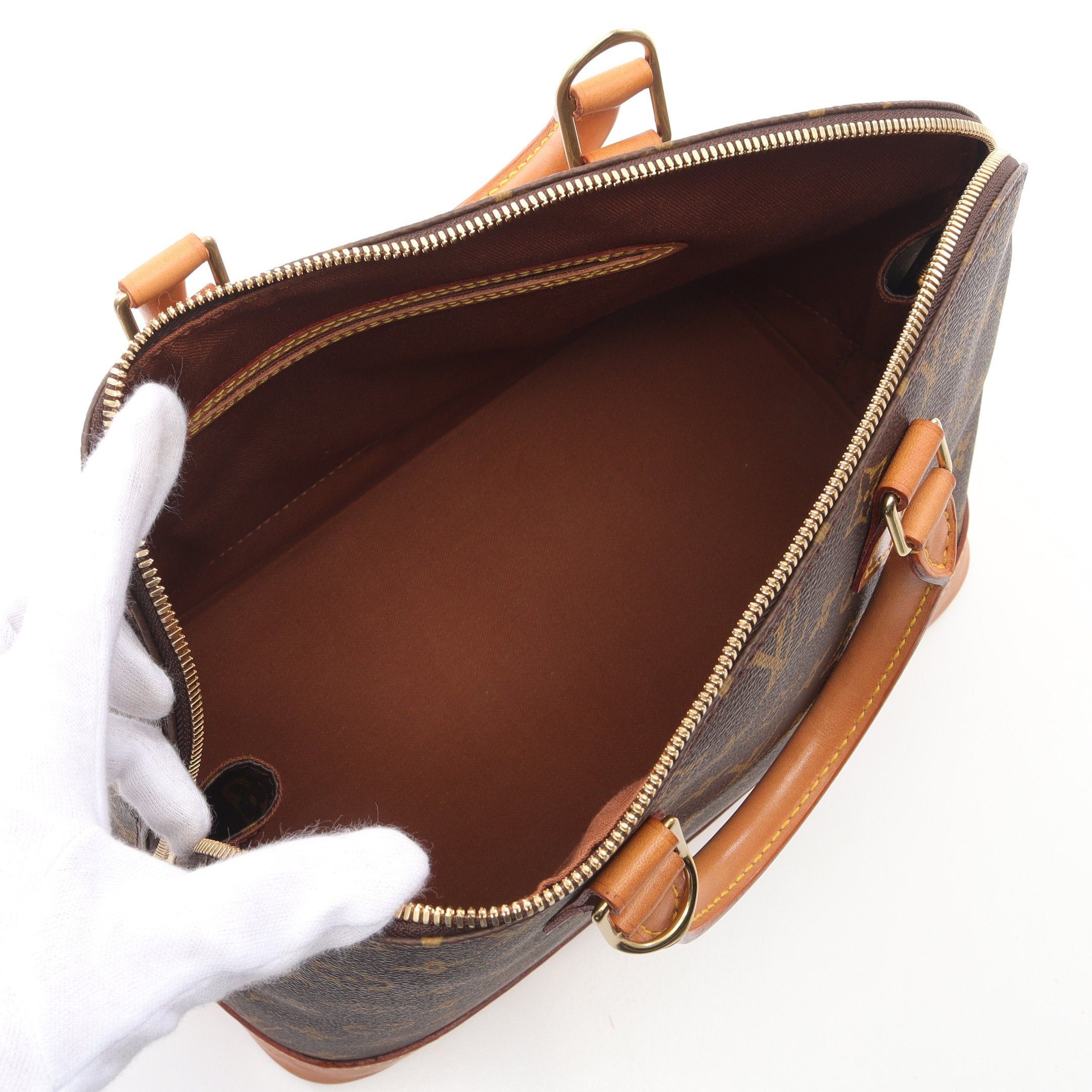 Louis Vuitton Louis Vuitton Alma Pm Monogram Handbag Leather Brown Size ONE SIZE - 3 Thumbnail