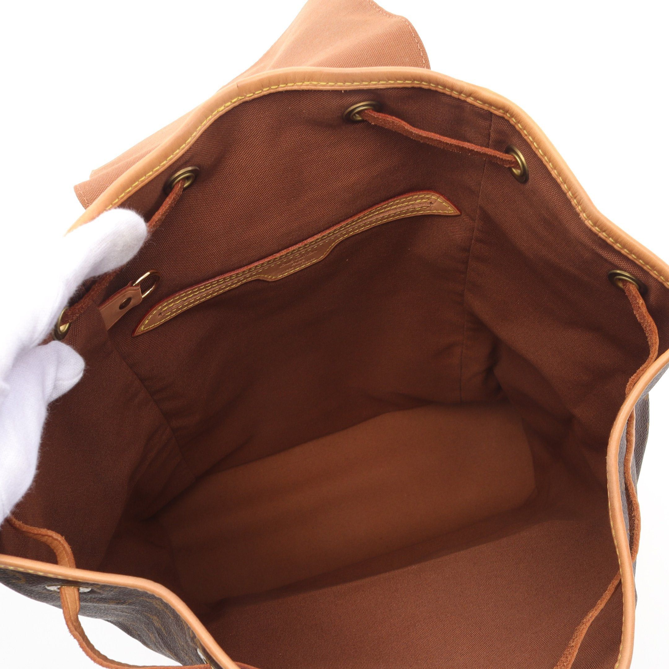 Louis Vuitton Louis Vuitton Montsouris Gm Monogram Backpack Rucksack Leather Brown Size ONE SIZE - 3 Thumbnail