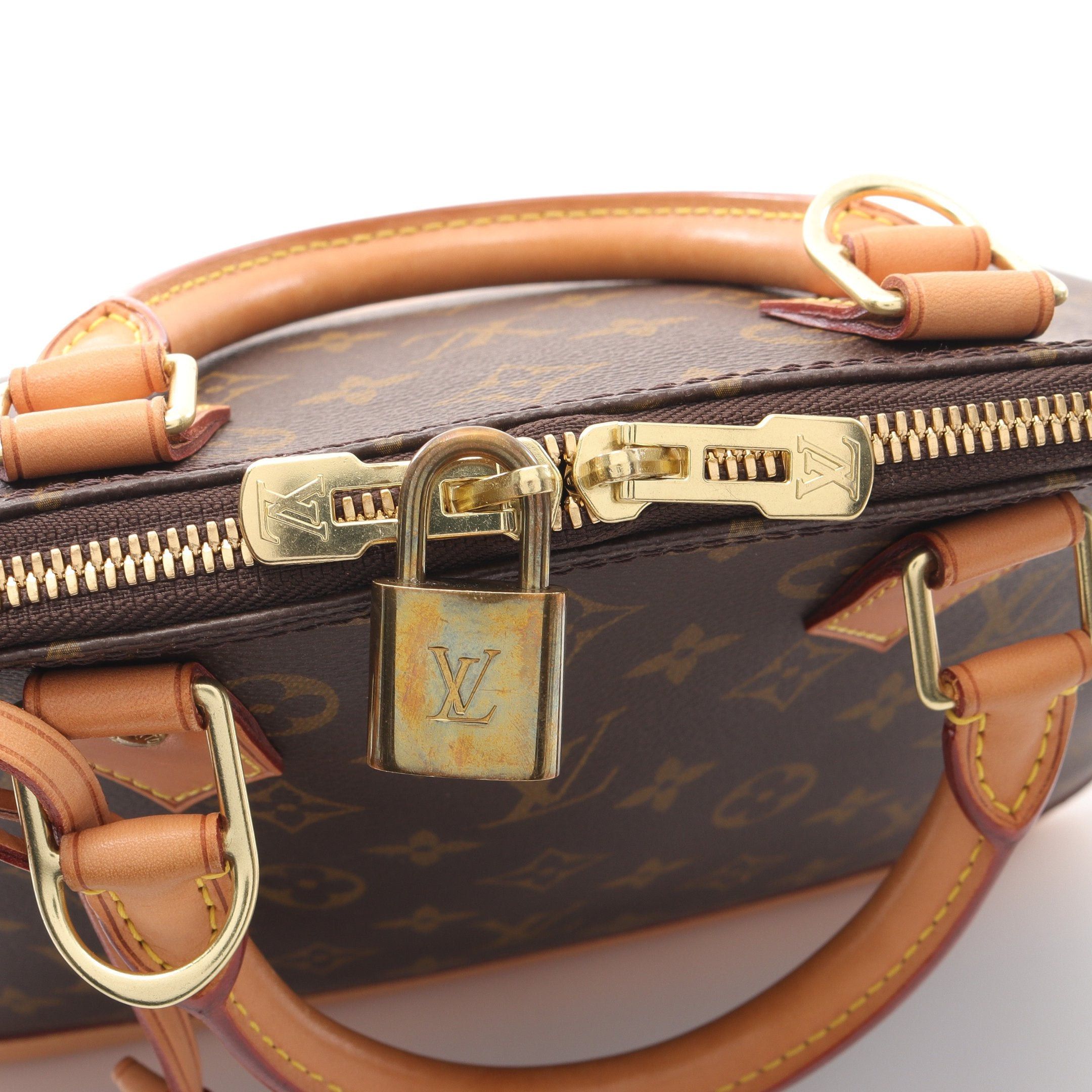 Louis Vuitton Louis Vuitton Alma Monogram Handbag Leather Brown Size ONE SIZE - 6 Thumbnail