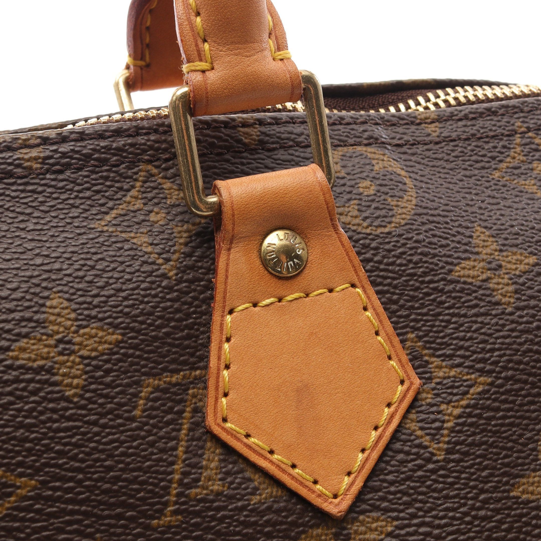 Louis Vuitton Louis Vuitton Speedy 30 Monogram Handbag Leather Brown Size ONE SIZE - 6 Thumbnail