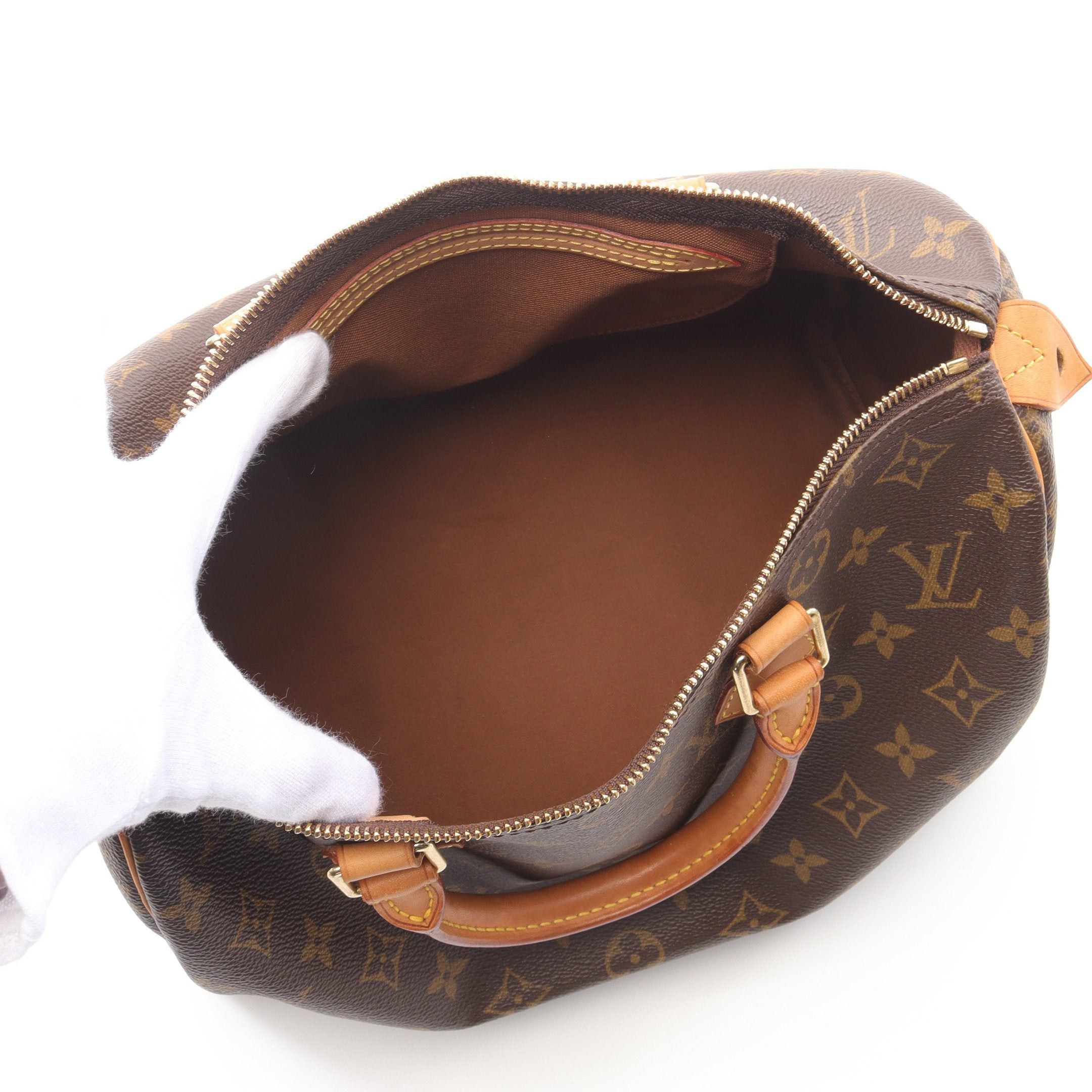 Louis Vuitton Louis Vuitton Speedy 30 Monogram Handbag Leather Brown Size ONE SIZE - 3 Thumbnail
