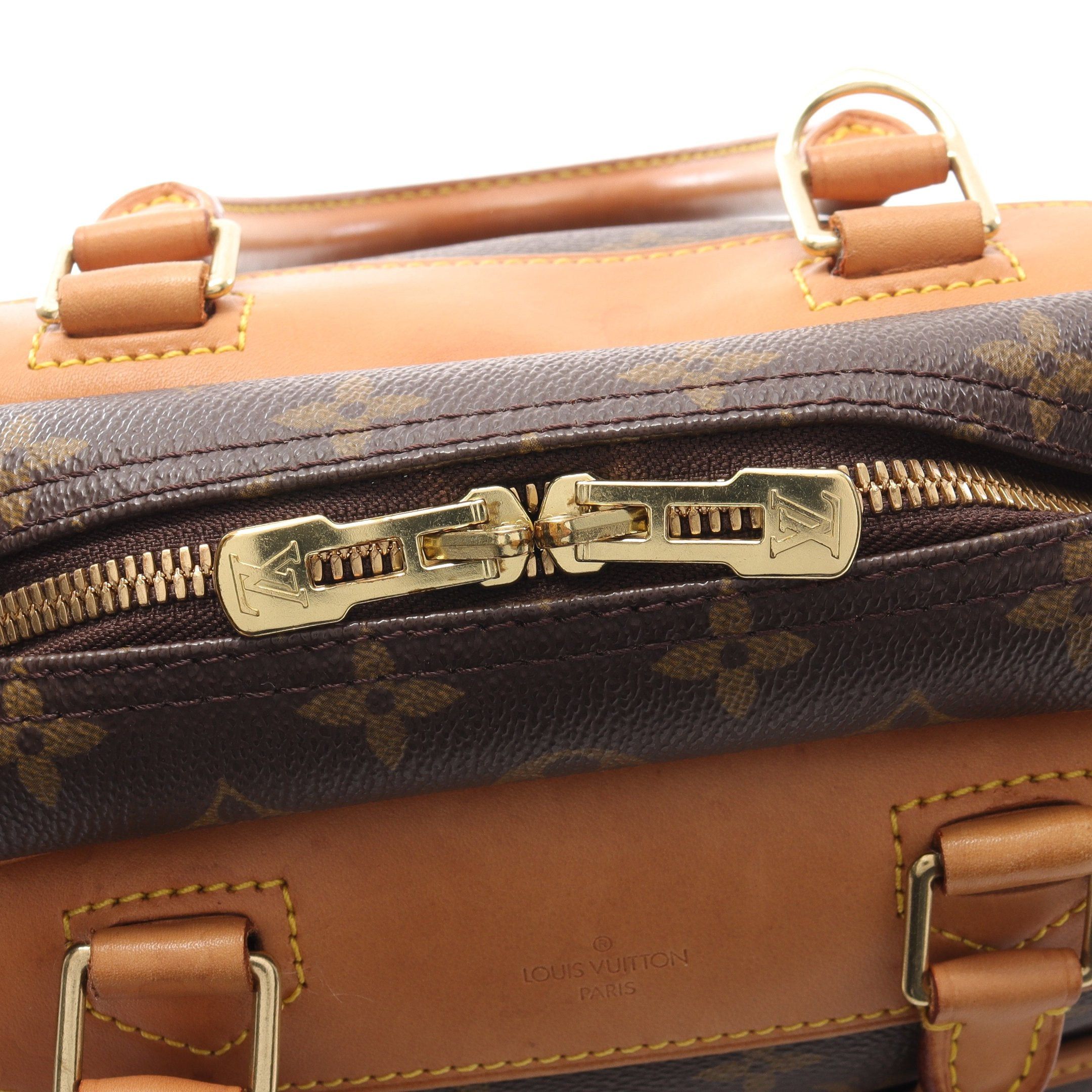 Louis Vuitton Louis Vuitton Deauville Bowling Vanity Monogram Handbag Leather Brown Size ONE SIZE - 11 Thumbnail