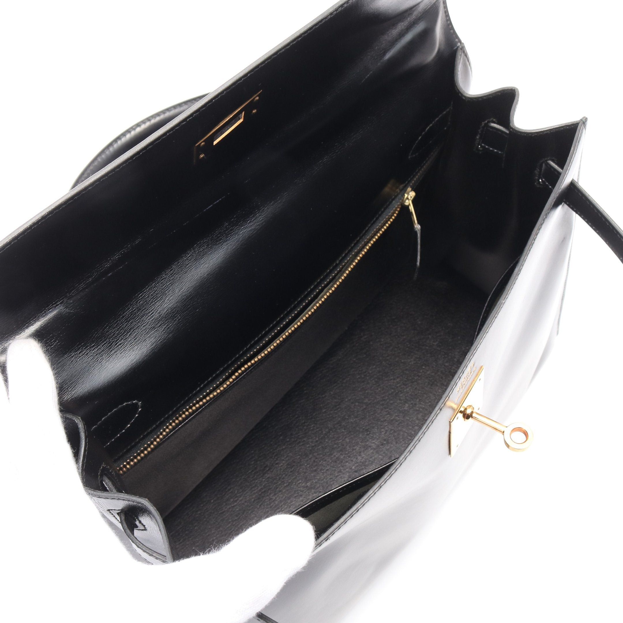 Hermes Hermes Kelly Black Handbag Box Calf Gold Hardware Outside Sewing ○I Stamp Size ONE SIZE - 3 Thumbnail