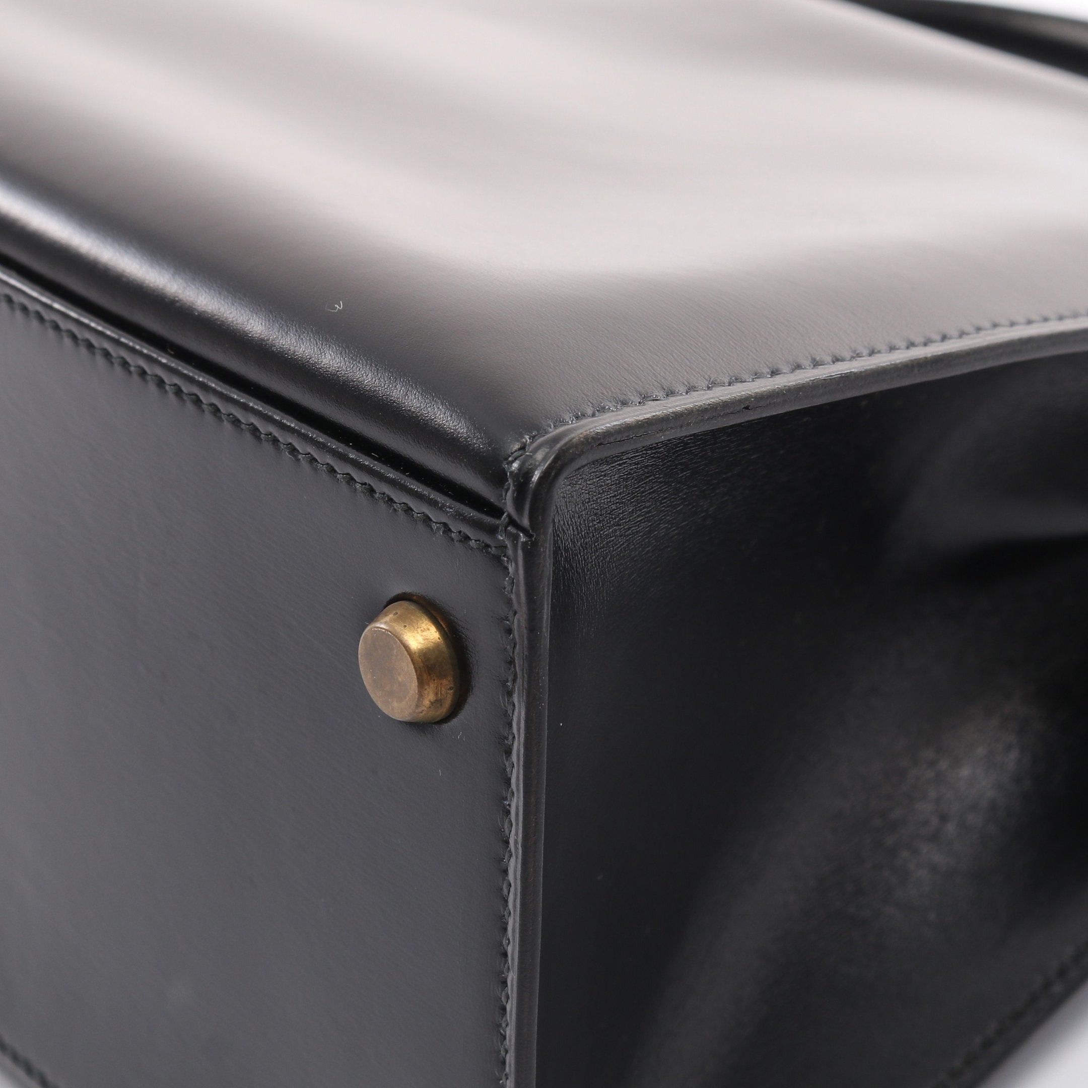Hermes Hermes Kelly Black Handbag Box Calf Gold Hardware Outside Sewing ○I Stamp Size ONE SIZE - 8 Thumbnail