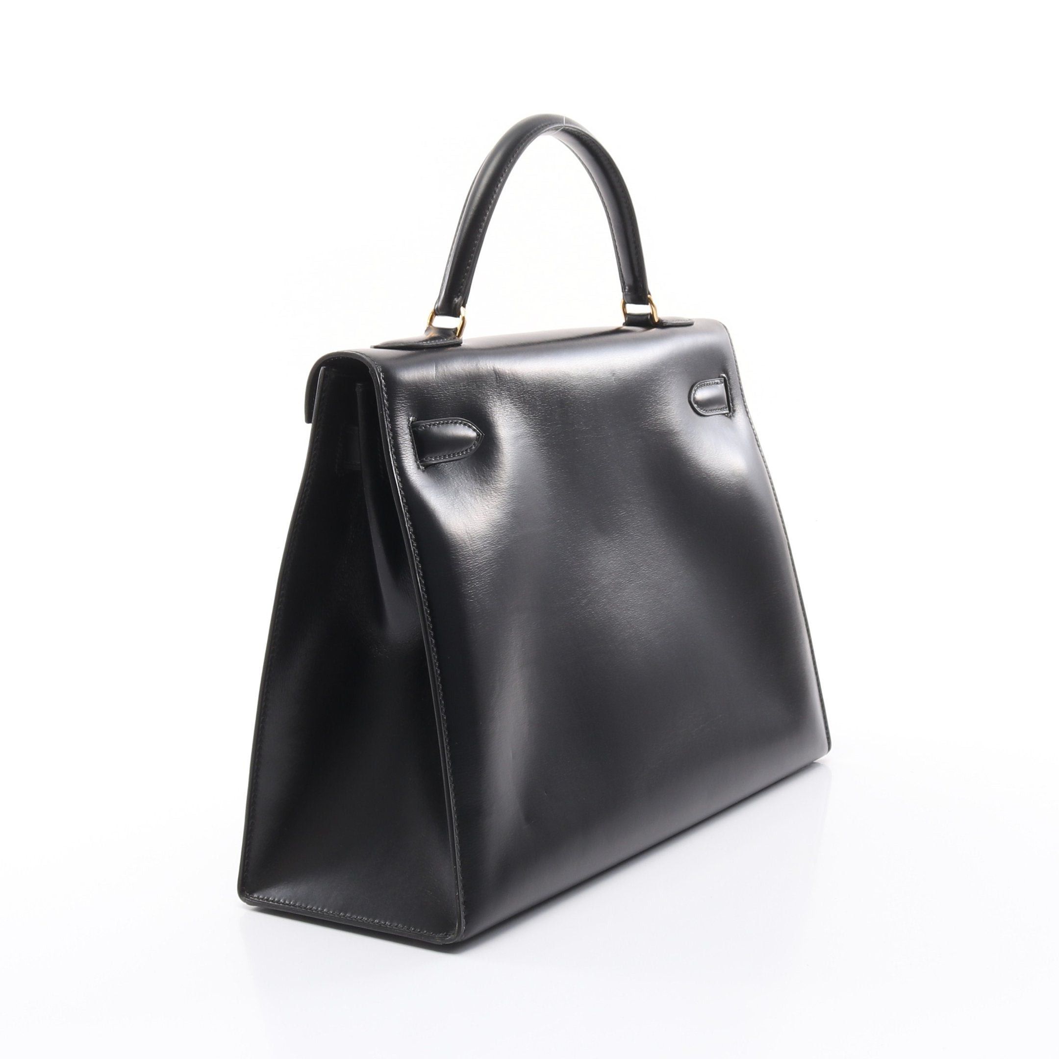 Hermes Hermes Kelly Black Handbag Box Calf Gold Hardware Outside Sewing ○I Stamp Size ONE SIZE - 2 Thumbnail