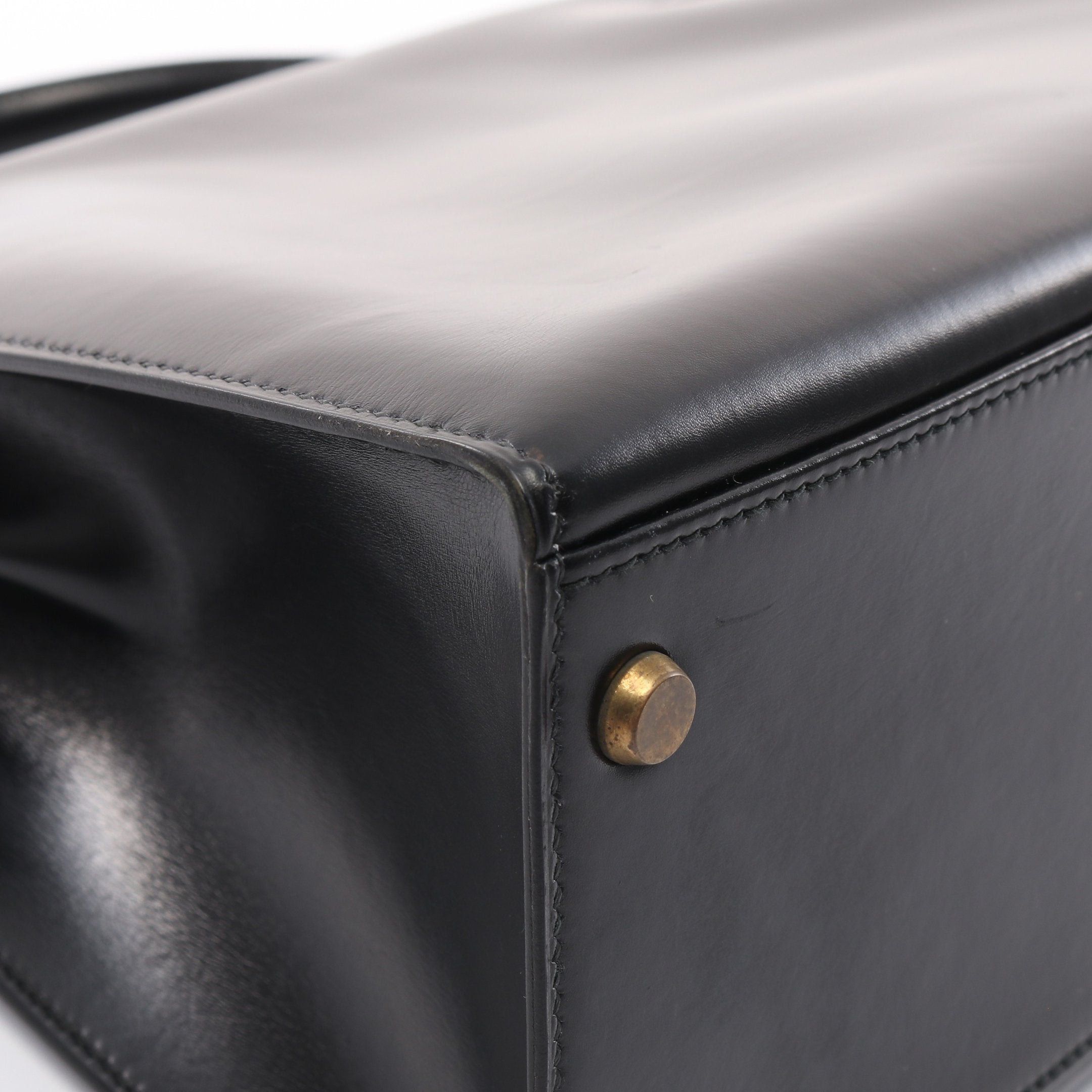 Hermes Hermes Kelly Black Handbag Box Calf Gold Hardware Outside Sewing ○I Stamp Size ONE SIZE - 7 Thumbnail