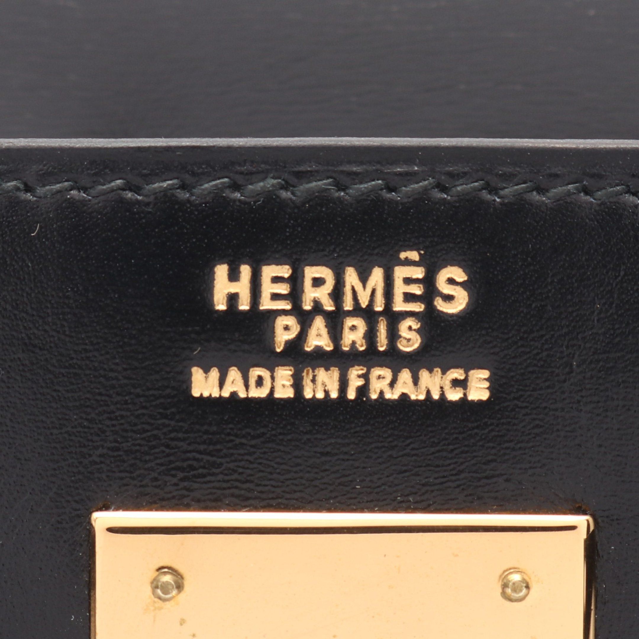Hermes Hermes Kelly Black Handbag Box Calf Gold Hardware Outside Sewing ○I Stamp Size ONE SIZE - 4 Thumbnail