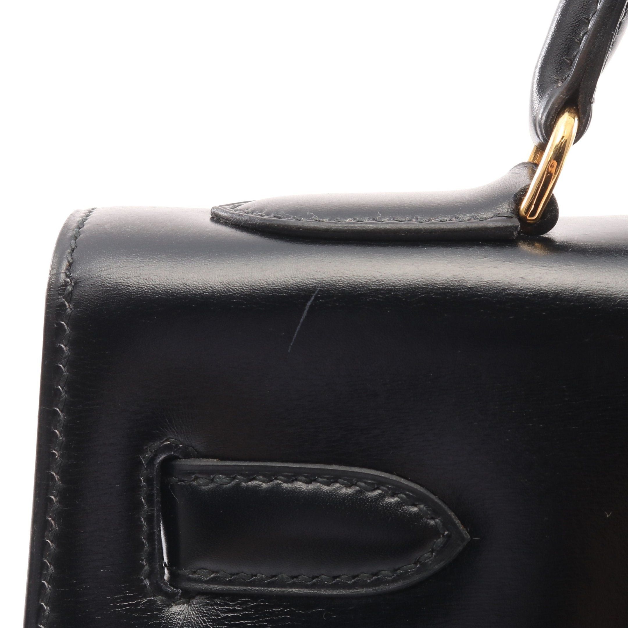 Hermes Hermes Kelly Black Handbag Box Calf Gold Hardware Outside Sewing ○I Stamp Size ONE SIZE - 11 Thumbnail