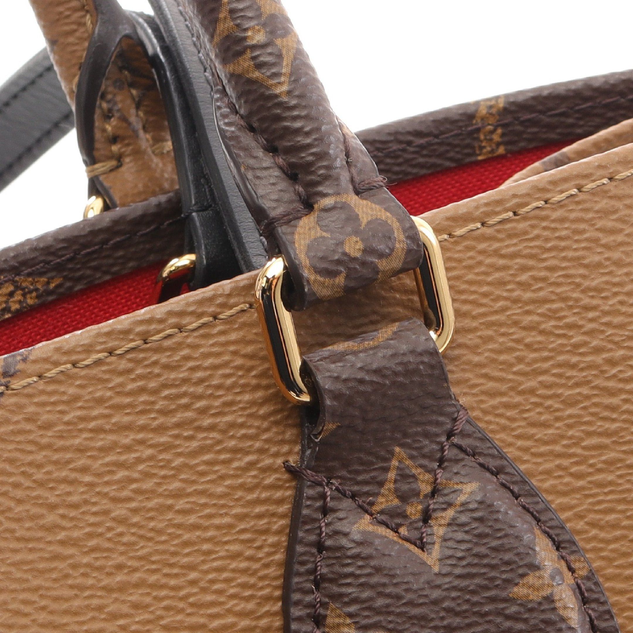 Louis Vuitton Louis Vuitton On-The-Go Mm Monogram Giant Reverse Shoulder Bag Tote Leather Brown Beige Size ONE SIZE - 10 Thumbnail