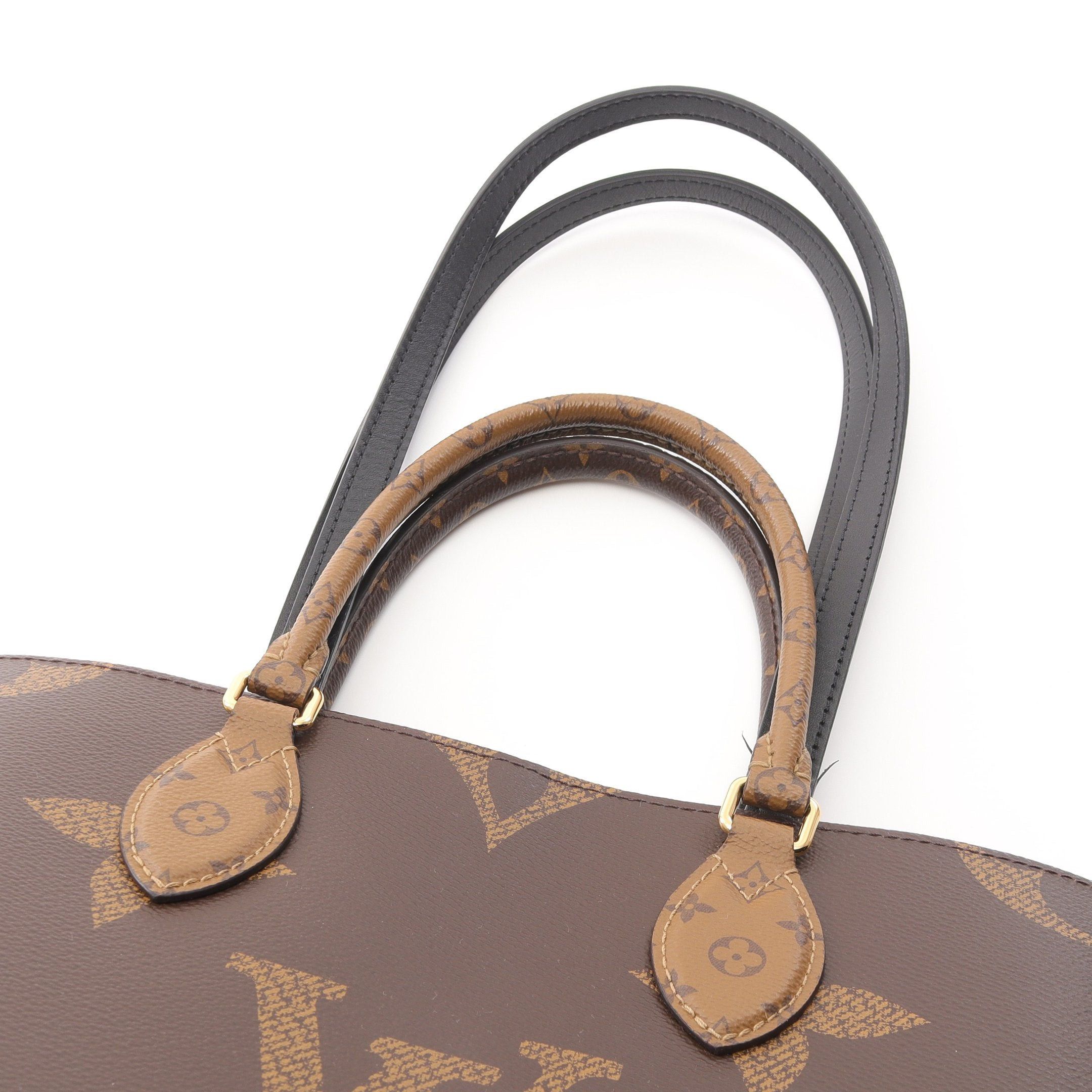 Louis Vuitton Louis Vuitton On-The-Go Mm Monogram Giant Reverse Shoulder Bag Tote Leather Brown Beige Size ONE SIZE - 9 Thumbnail