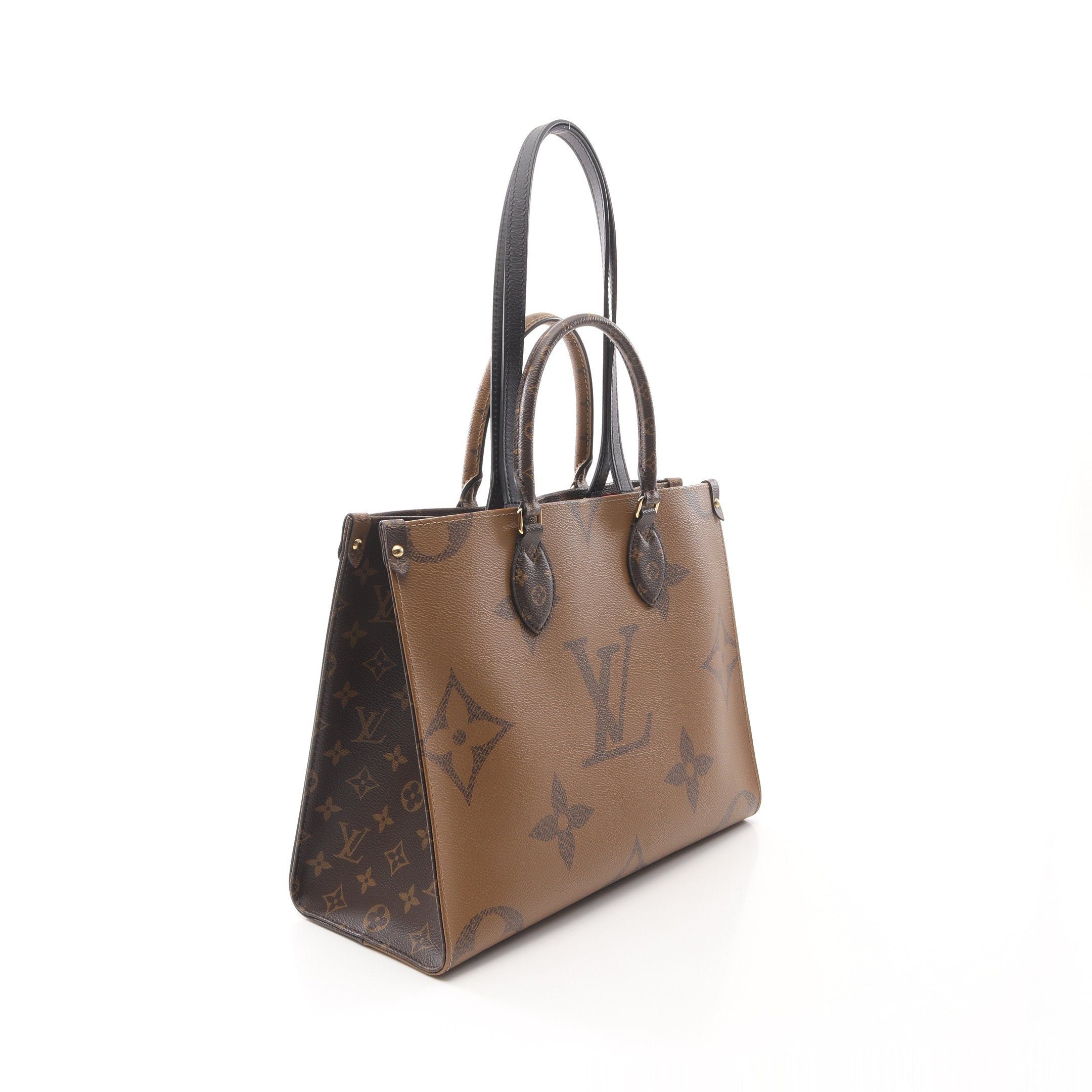 Louis Vuitton Louis Vuitton On-The-Go Mm Monogram Giant Reverse Shoulder Bag Tote Leather Brown Beige Size ONE SIZE - 2 Thumbnail