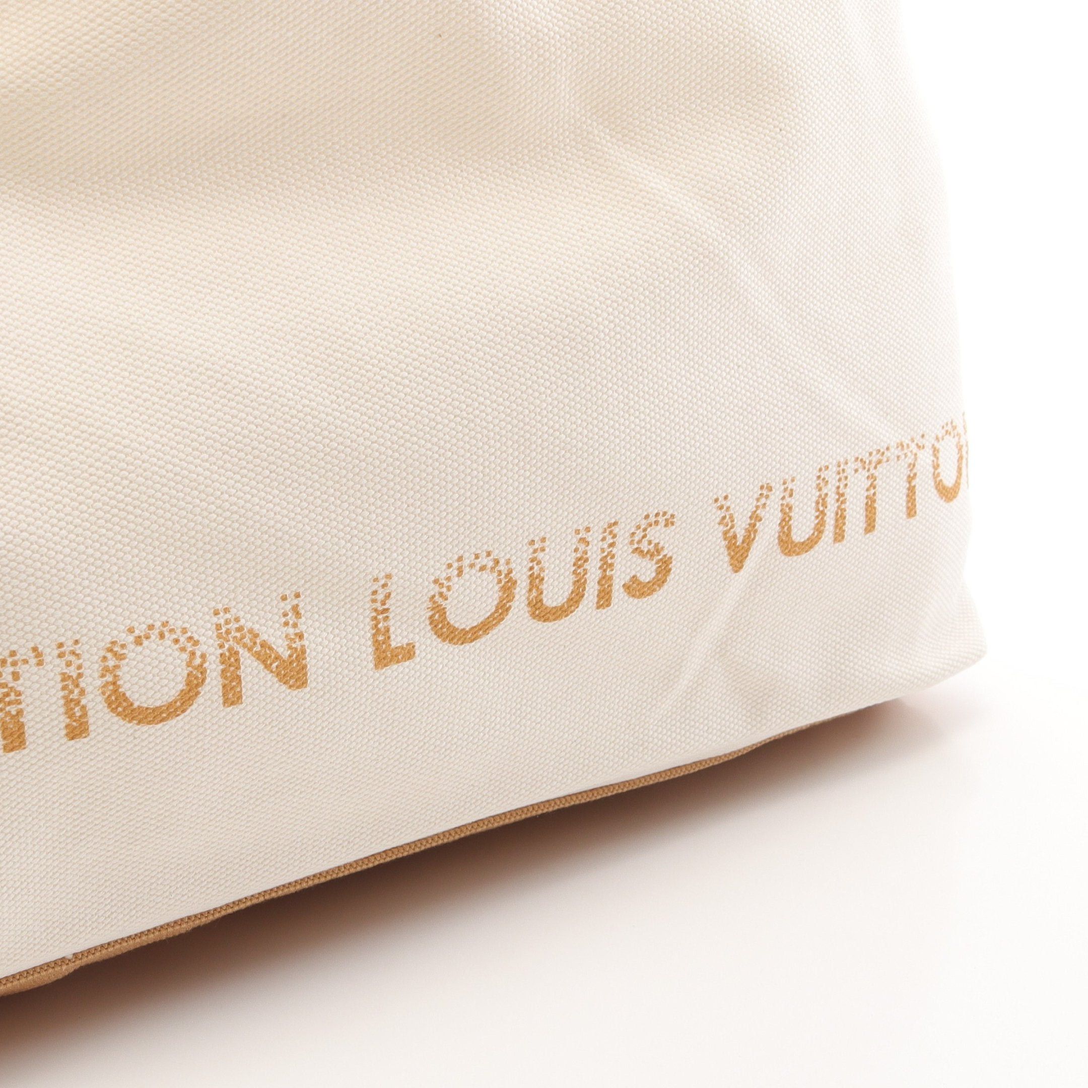 Louis Vuitton Louis Vuitton Foundation Shoulder Bag Tote Canvas White Light Brown Size ONE SIZE - 4 Thumbnail