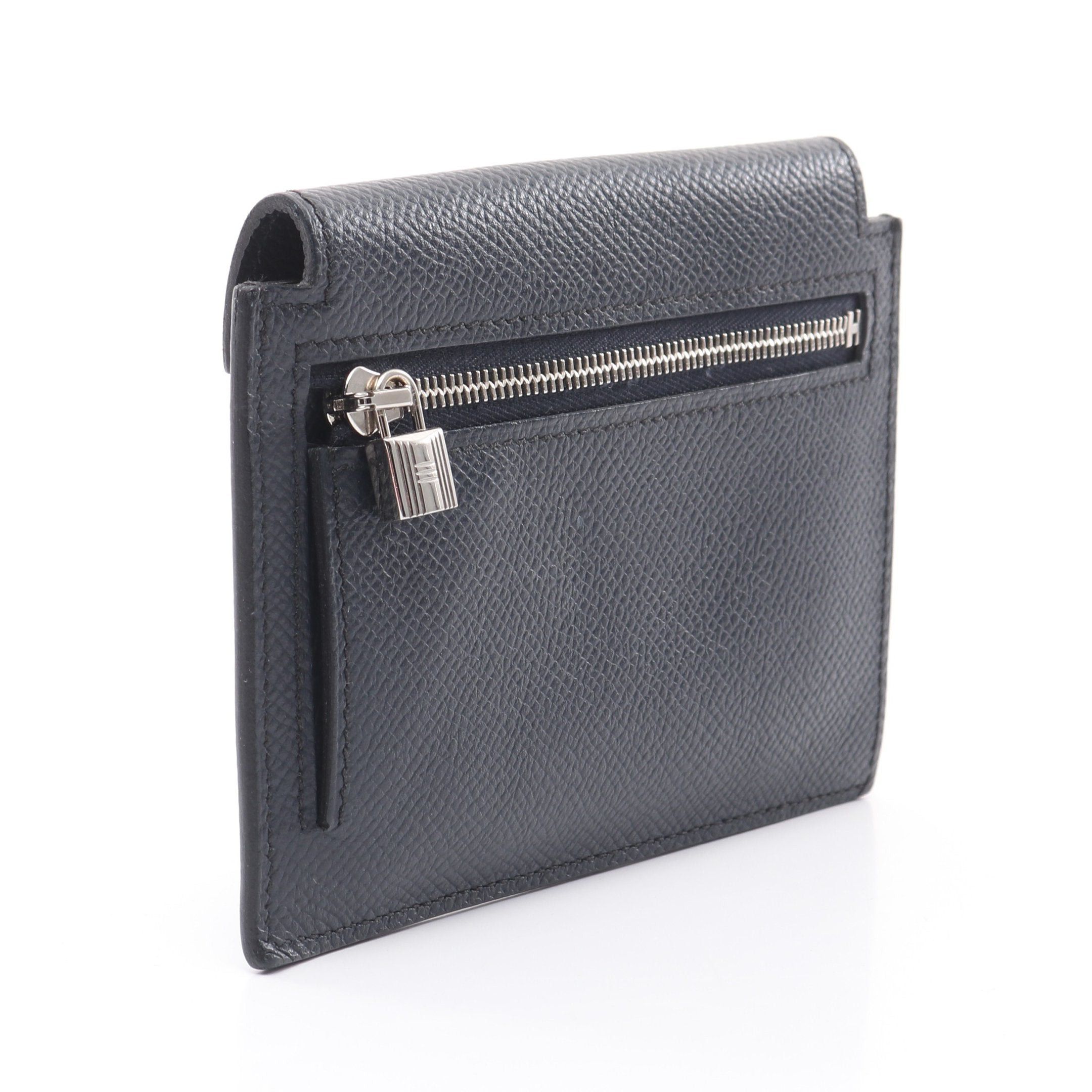 Hermes Hermes Kelly Pocket Compact Bleu Nui Coin Purse Veau Epsom Navy Silver Hardware Z Stamp Size ONE SIZE - 2 Thumbnail