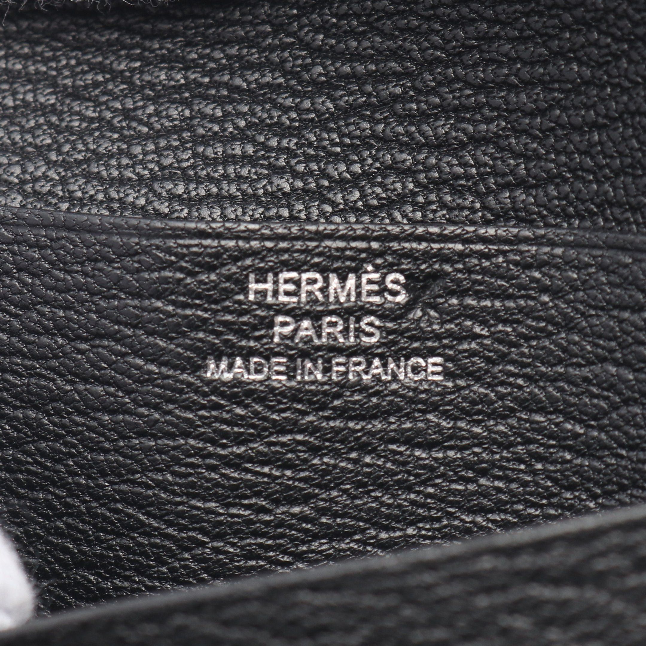 Hermes Hermes Bearn Compact Black Bi-Fold Wallet Chevre Silver Hardware Z Stamp Size ONE SIZE - 4 Thumbnail