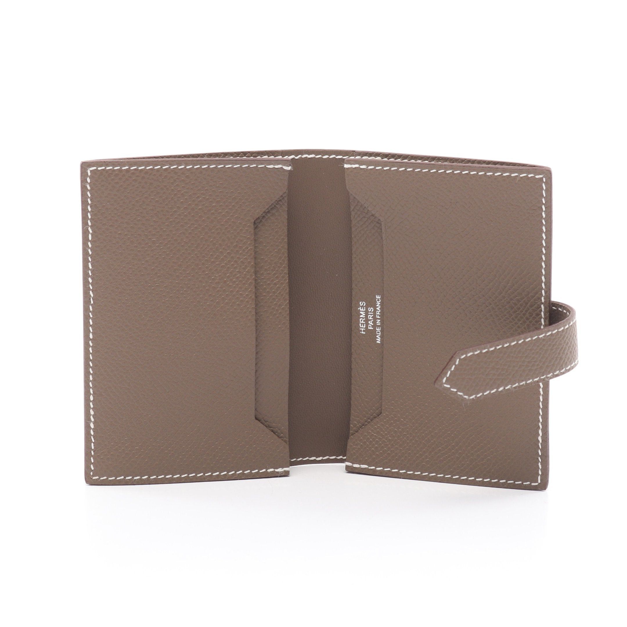 Hermes Hermes Bearn Card Case Etoupe Veau Epsom Gray Brown Silver Hardware K Stamp Size ONE SIZE - 3 Thumbnail
