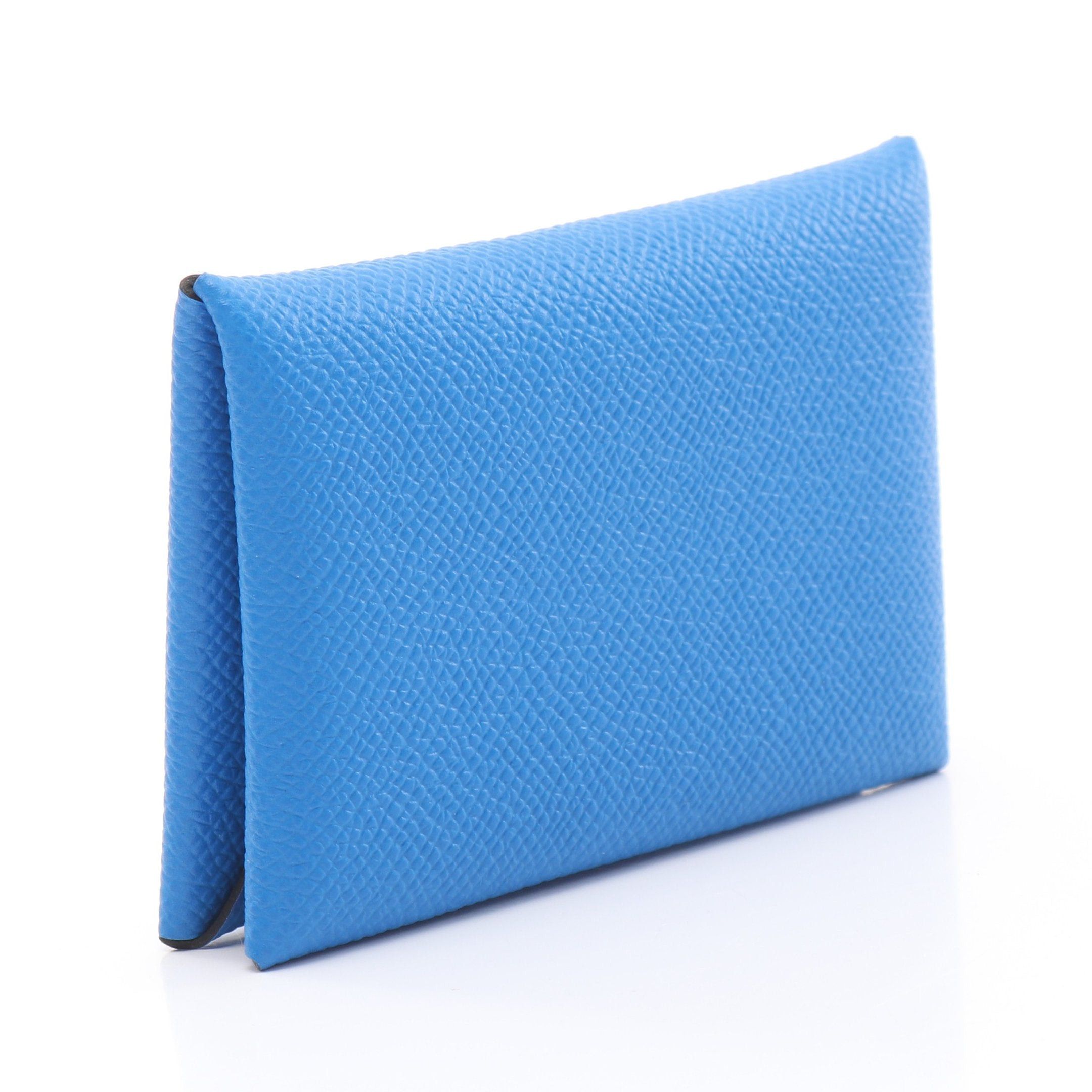 Hermes Hermes Calvi Verso Blue France Saphir Coin Purse Veau Epsom Silver Hardware K Stamp Size ONE SIZE - 2 Thumbnail