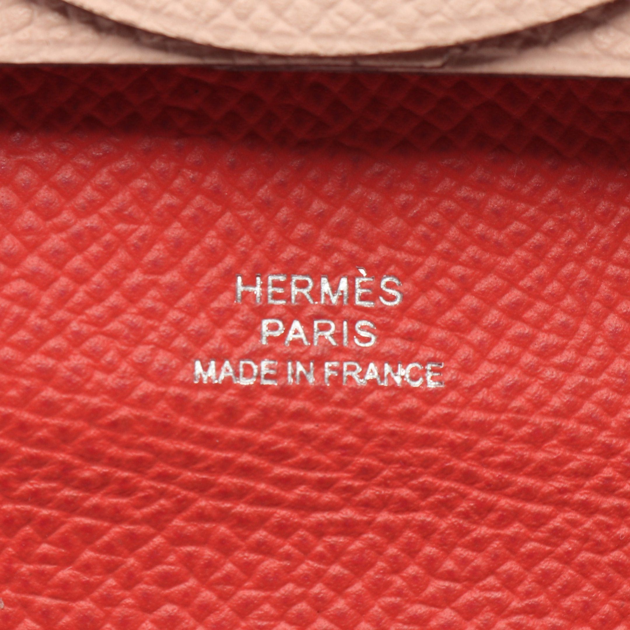 Hermes Hermes Bastia Rose Eglantine Jaipur Coin Purse Veau Epsom Light Pink Silver Hardware C Engraved Size ONE SIZE - 4 Thumbnail