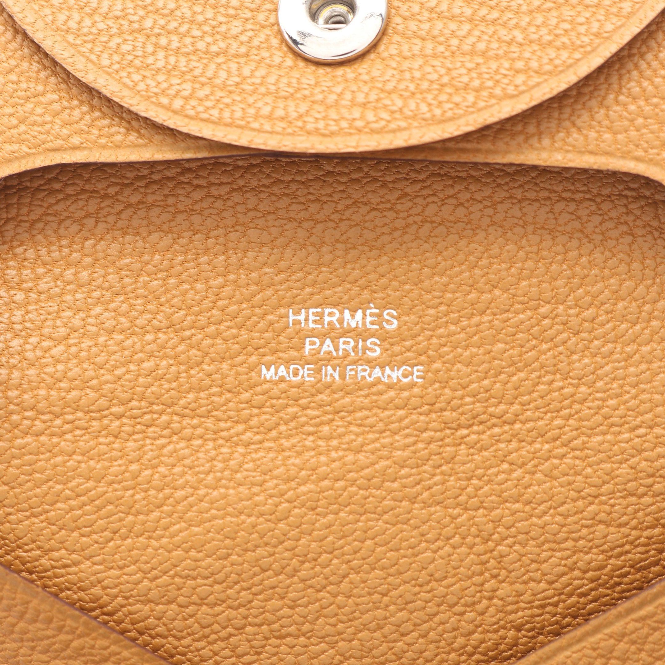 Hermes Hermes Bastia Sesame Coin Purse Chevre Light Brown Silver Hardware B Stamp Size ONE SIZE - 4 Thumbnail