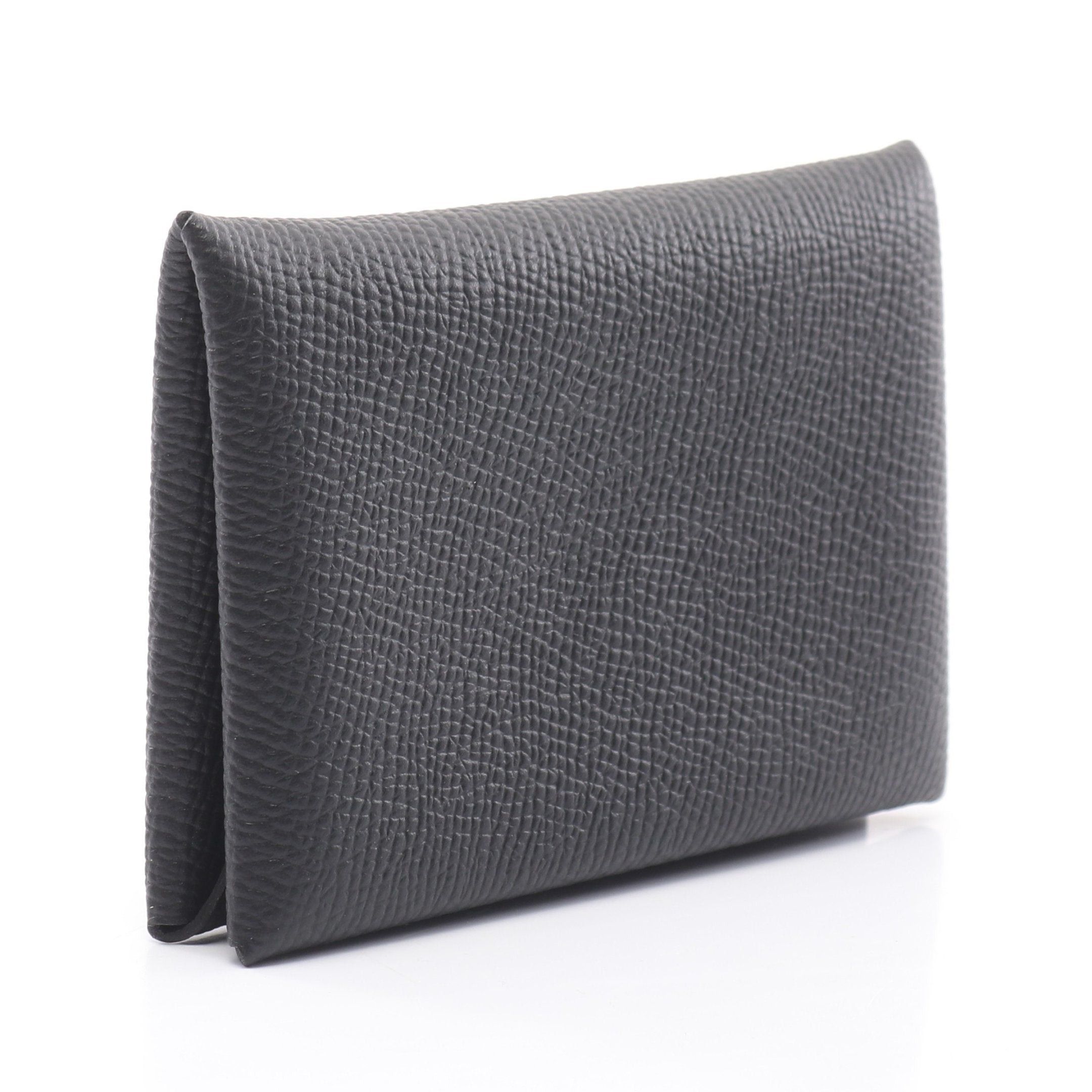 Hermes Hermes Calvi Black Coin Purse Veau Epsom Silver Hardware U Stamp Size ONE SIZE - 2 Thumbnail