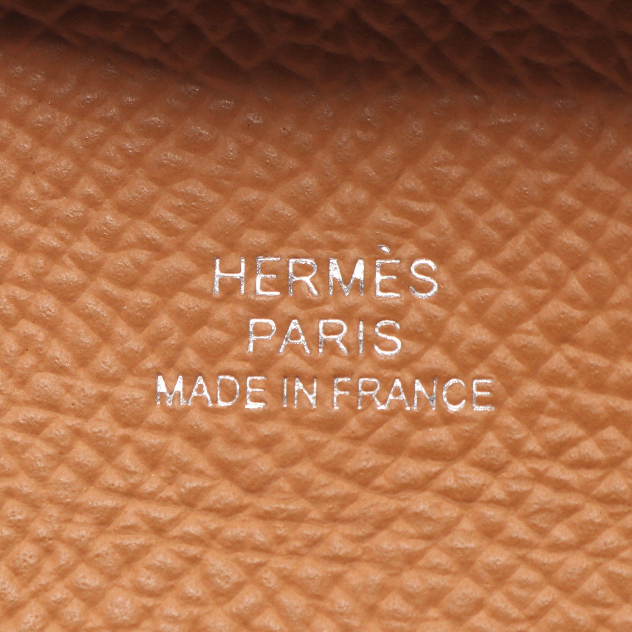 Hermes Hermes Bastia Gold Coin Purse Veau Epsom Light Brown Silver Hardware Double Engraved Size ONE SIZE - 4 Thumbnail