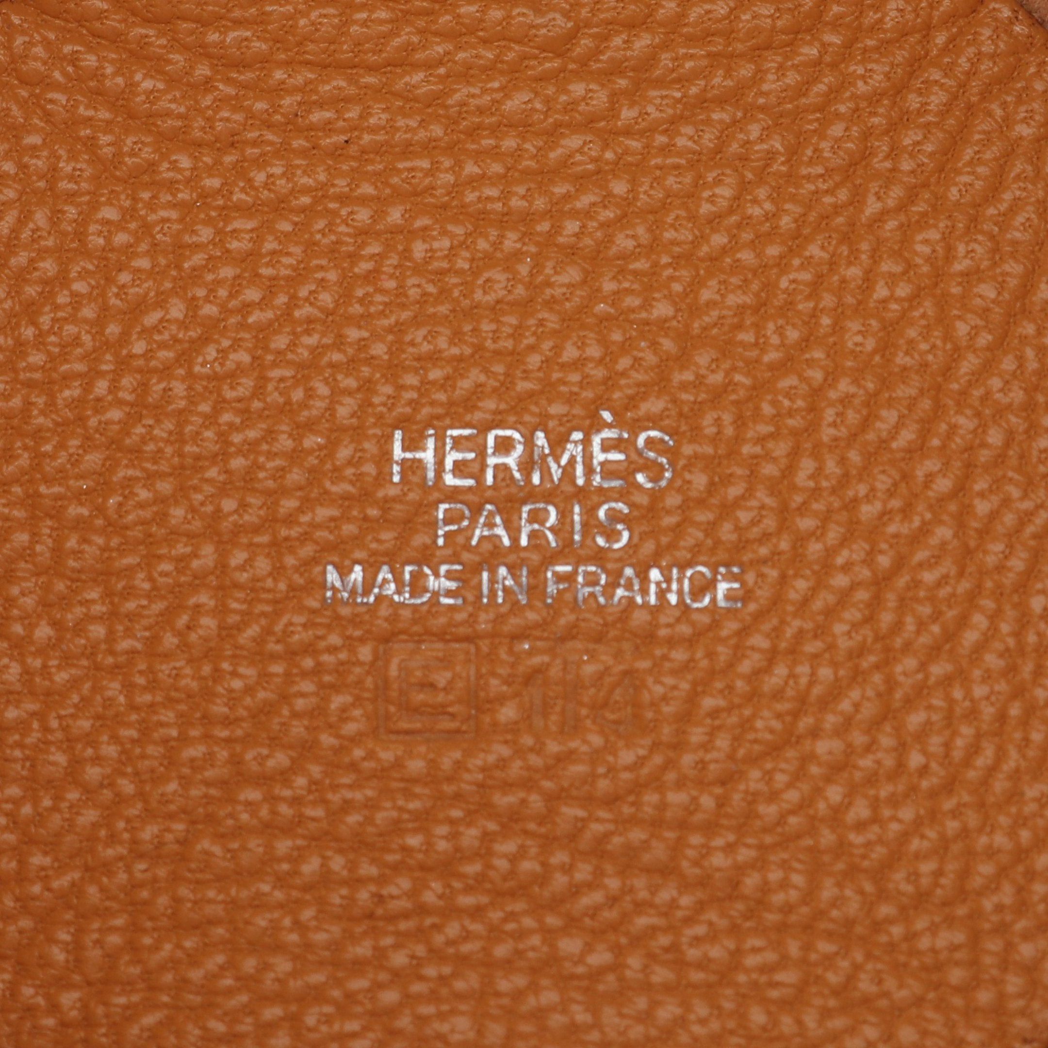 Hermes Hermes Vespa Pouch Chevre Yellow Brown Silver Hardware Stamp Size ONE SIZE - 4 Thumbnail