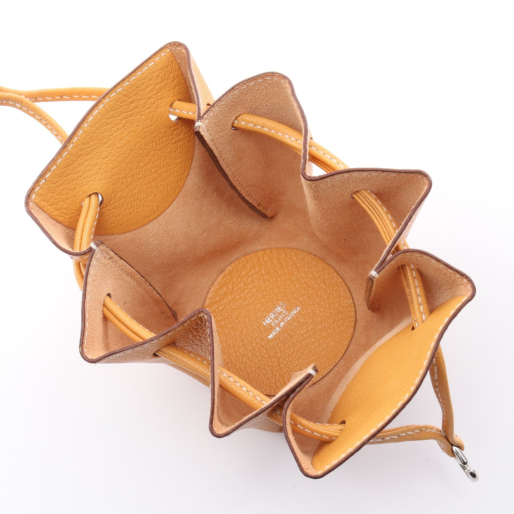 Hermes Hermes Vespa Pouch Chevre Yellow Brown Silver Hardware Stamp Size ONE SIZE - 3 Thumbnail