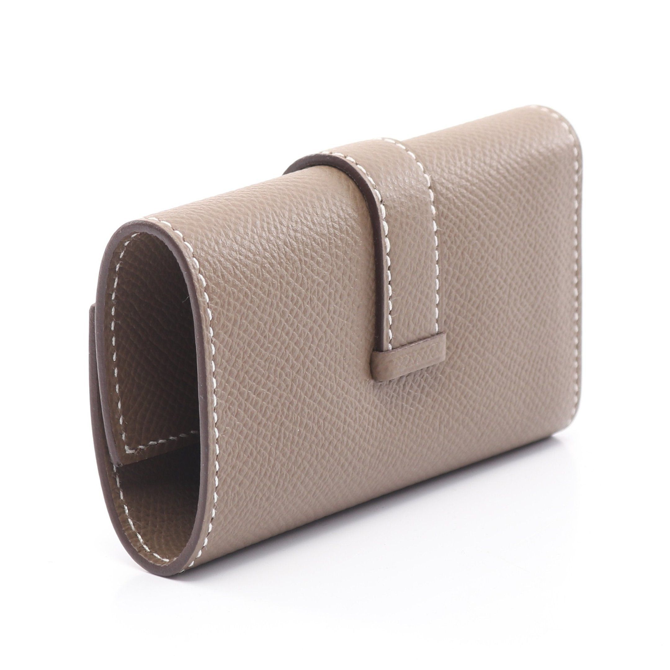 Hermes Hermes Bearn Etoupe 4 Ring Chain Key Case Veau Epsom Gray Brown Silver Hardware Y Stamp Size ONE SIZE - 2 Thumbnail