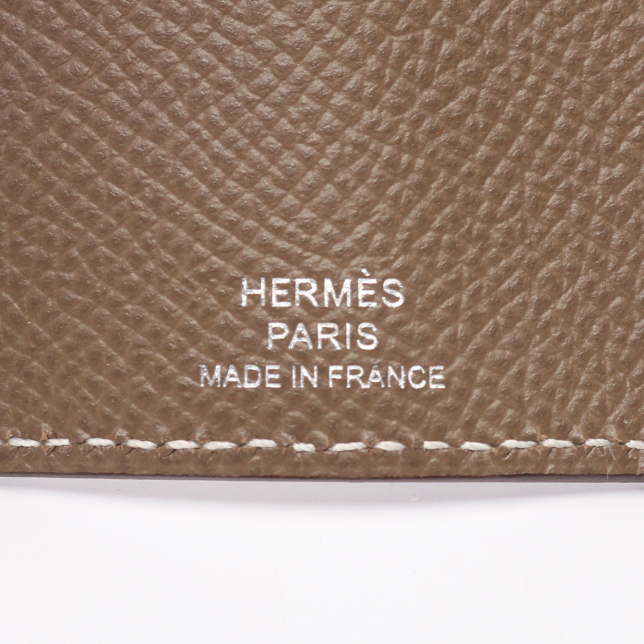 Hermes Hermes Bearn Etoupe 4 Ring Chain Key Case Veau Epsom Gray Brown Silver Hardware Y Stamp Size ONE SIZE - 4 Thumbnail