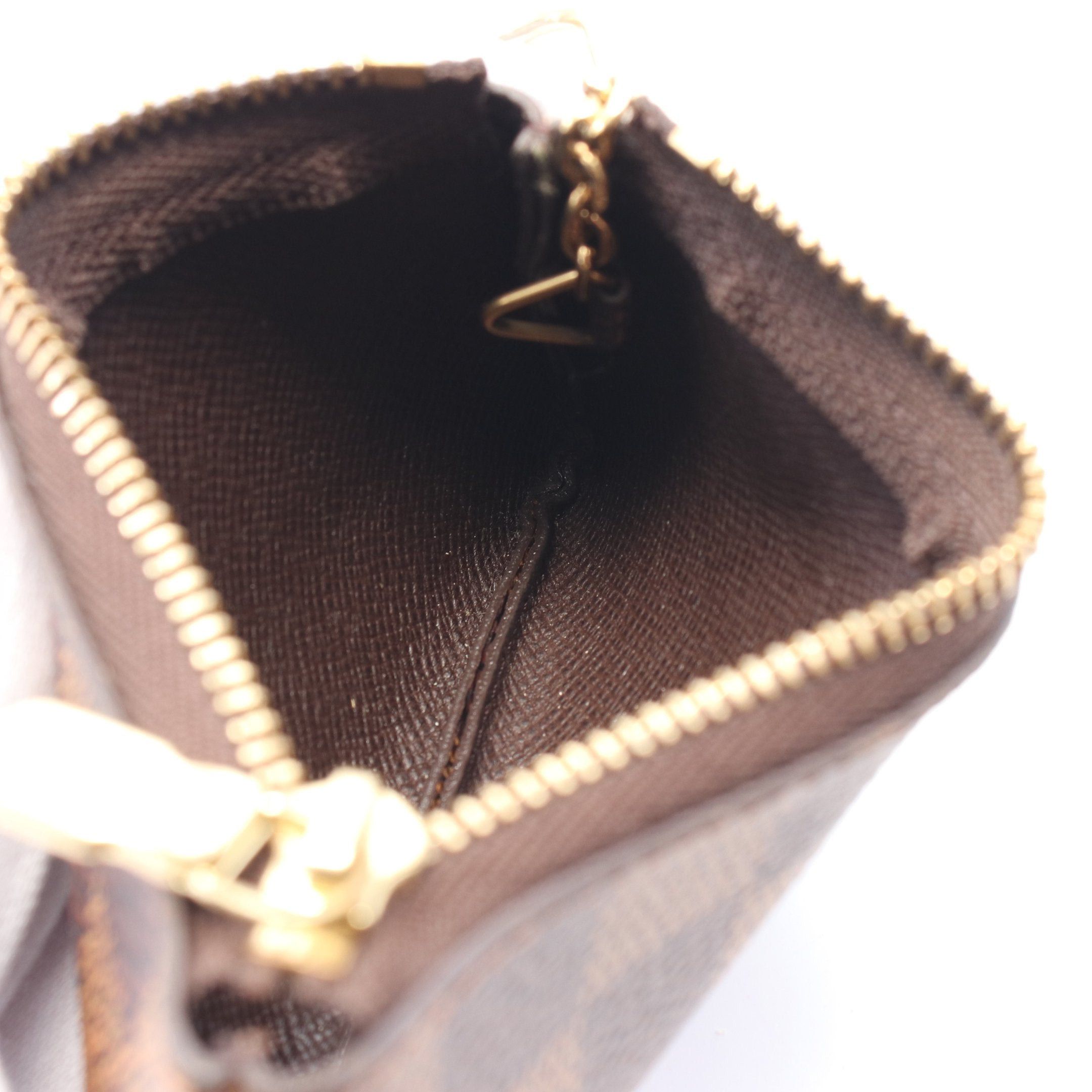 Louis Vuitton Louis Vuitton Pochette Kure Damier Ebene Coin Purse Leather Brown Size ONE SIZE - 7 Thumbnail