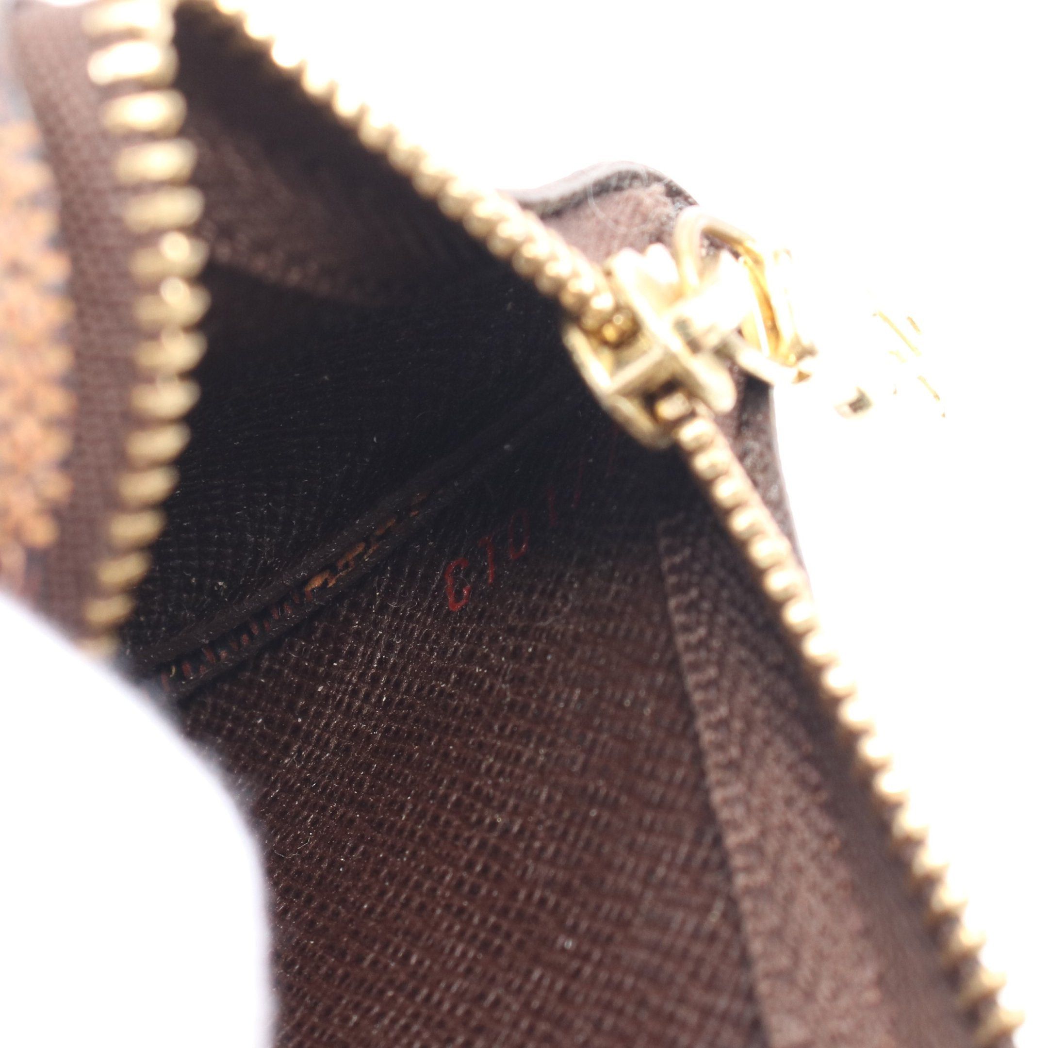 Louis Vuitton Louis Vuitton Pochette Kure Damier Ebene Coin Purse Leather Brown Size ONE SIZE - 5 Thumbnail