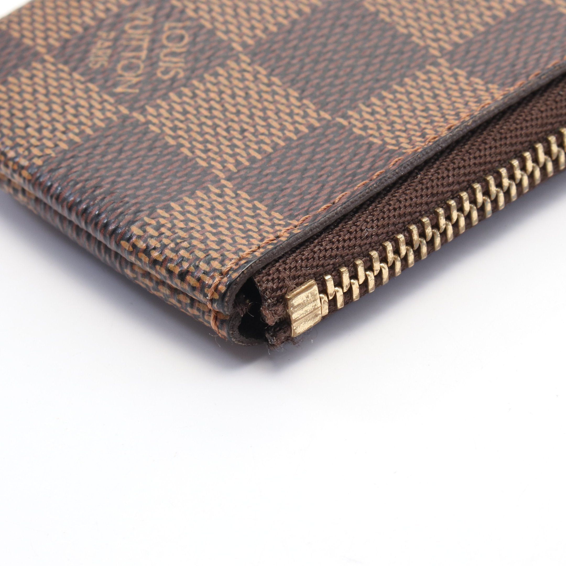 Louis Vuitton Louis Vuitton Pochette Kure Damier Ebene Coin Purse Leather Brown Size ONE SIZE - 10 Thumbnail