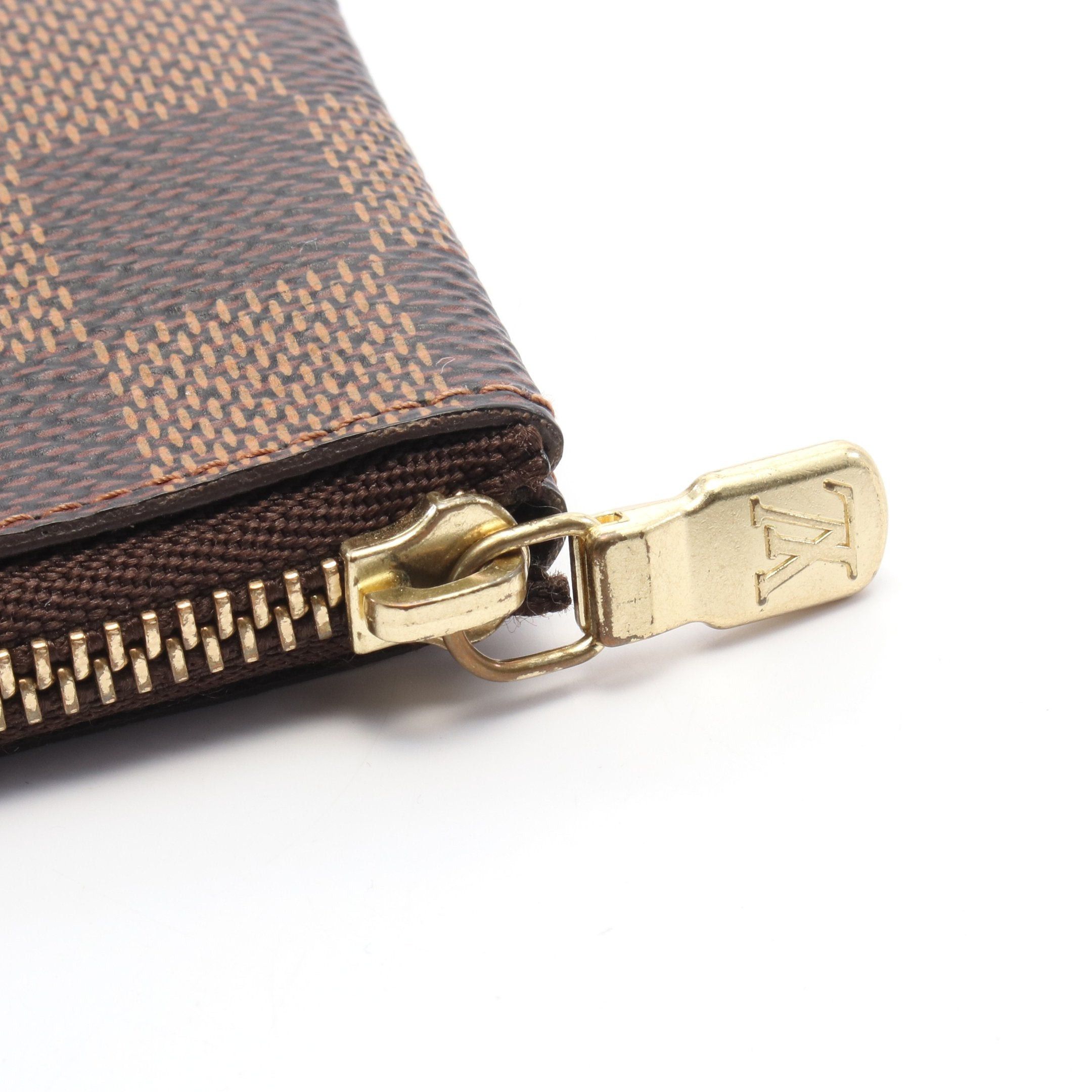 Louis Vuitton Louis Vuitton Pochette Kure Damier Ebene Coin Purse Leather Brown Size ONE SIZE - 8 Thumbnail